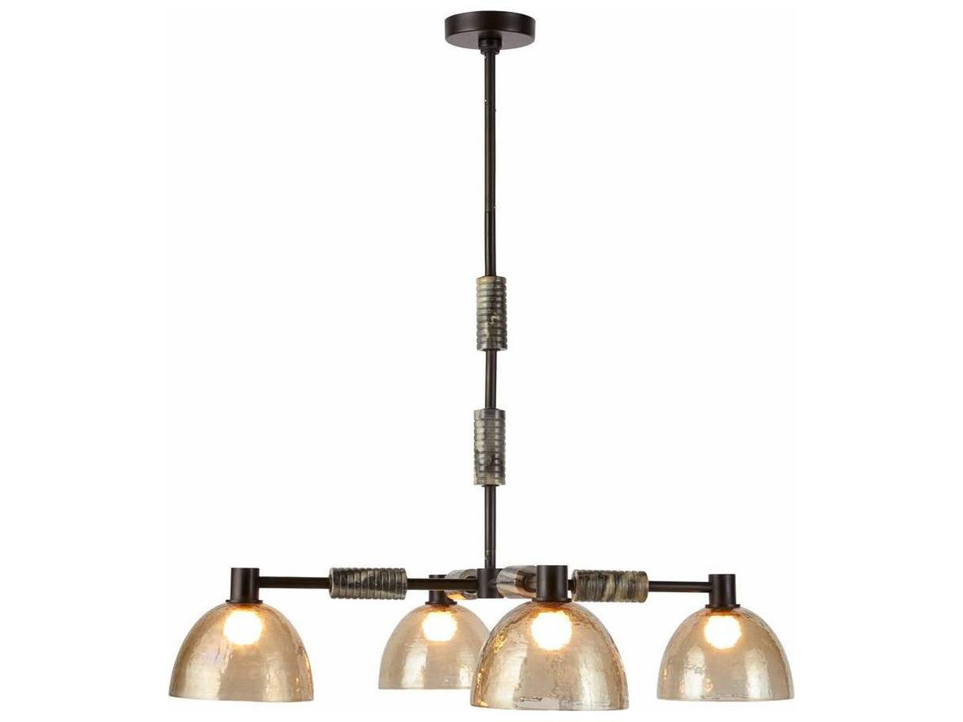 Arteriors Home Eli 4-Light Blackened Iron Smoke Dome Pendant