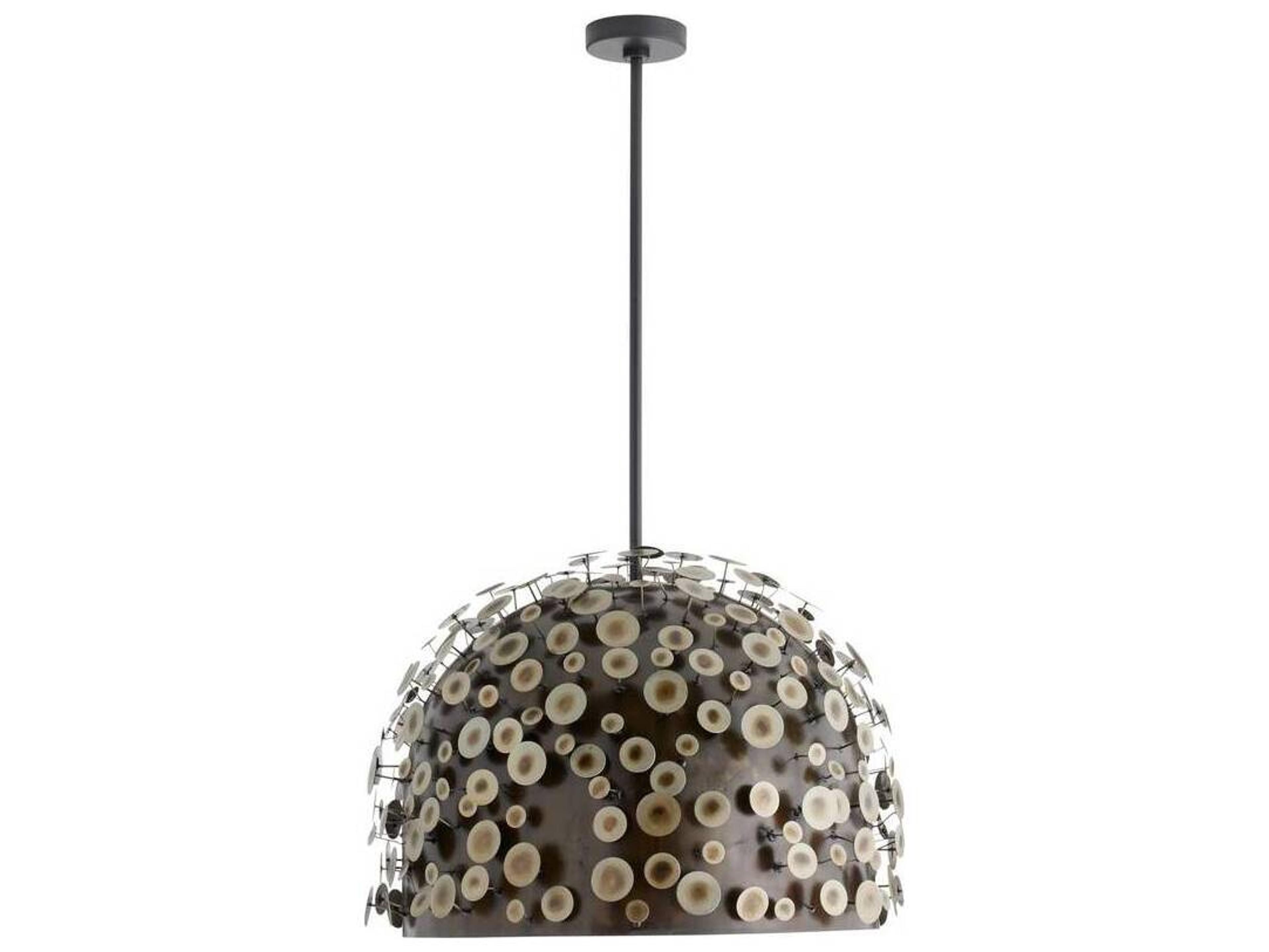Arteriors Home Rizzo 1-Light Burnt Iron Bronze Black Dome Pendant
