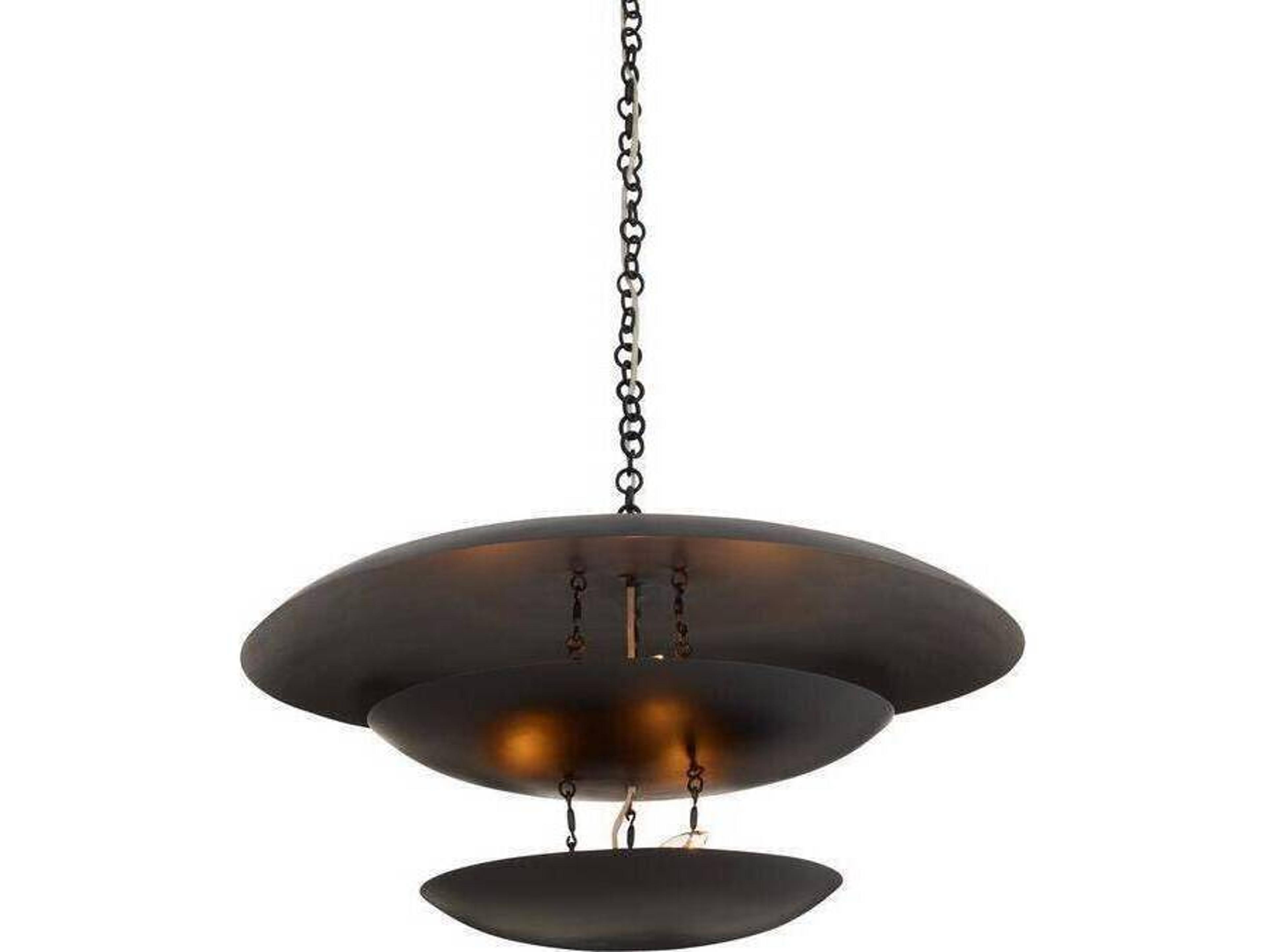 Arteriors Home Florko 6-Light Blackened Iron Tiered Pendant