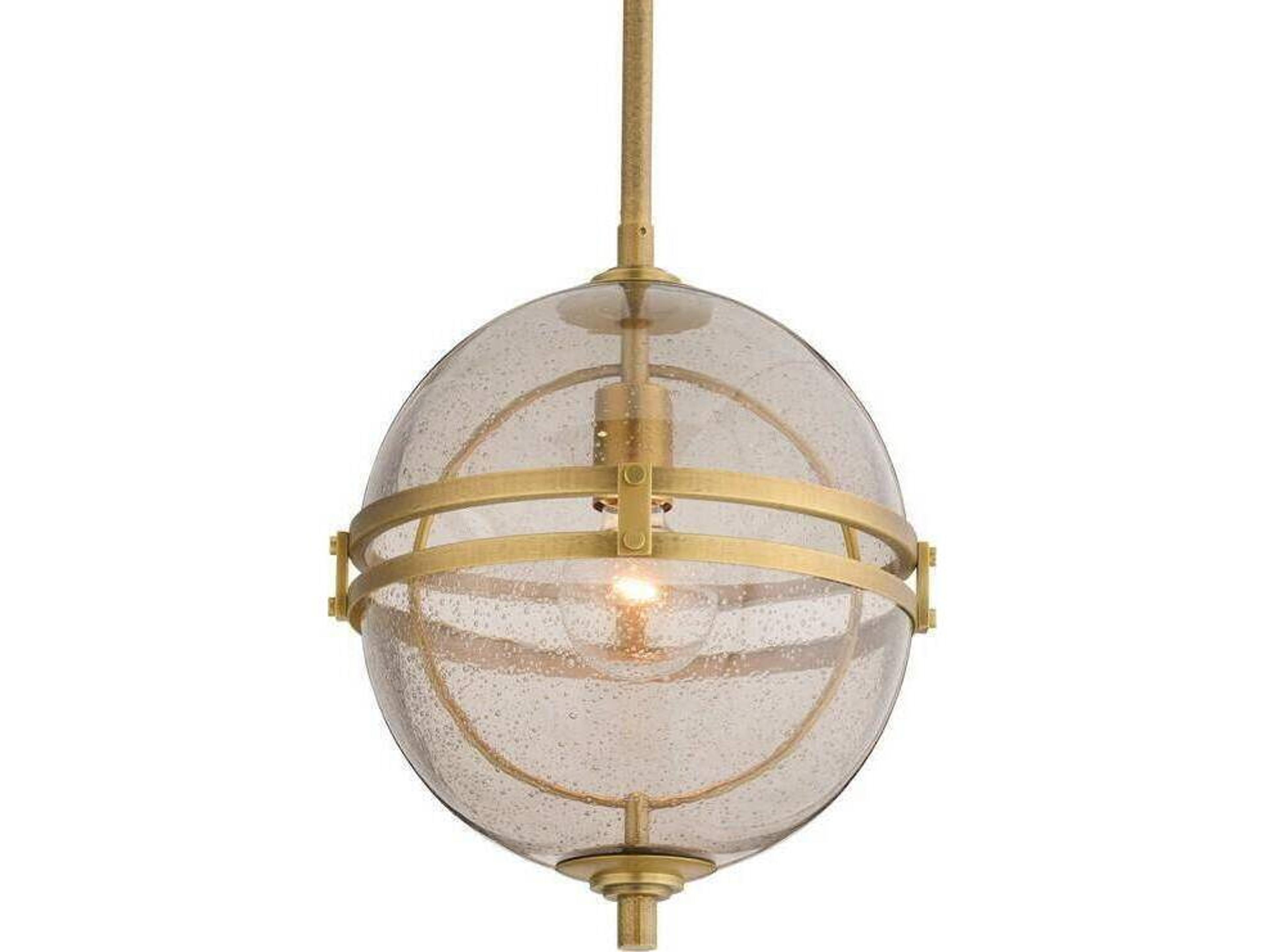 Arteriors Home Irene Arteriors Home 1-Light Smoke Antique Brass Gray Gold Globe Mini Pendant