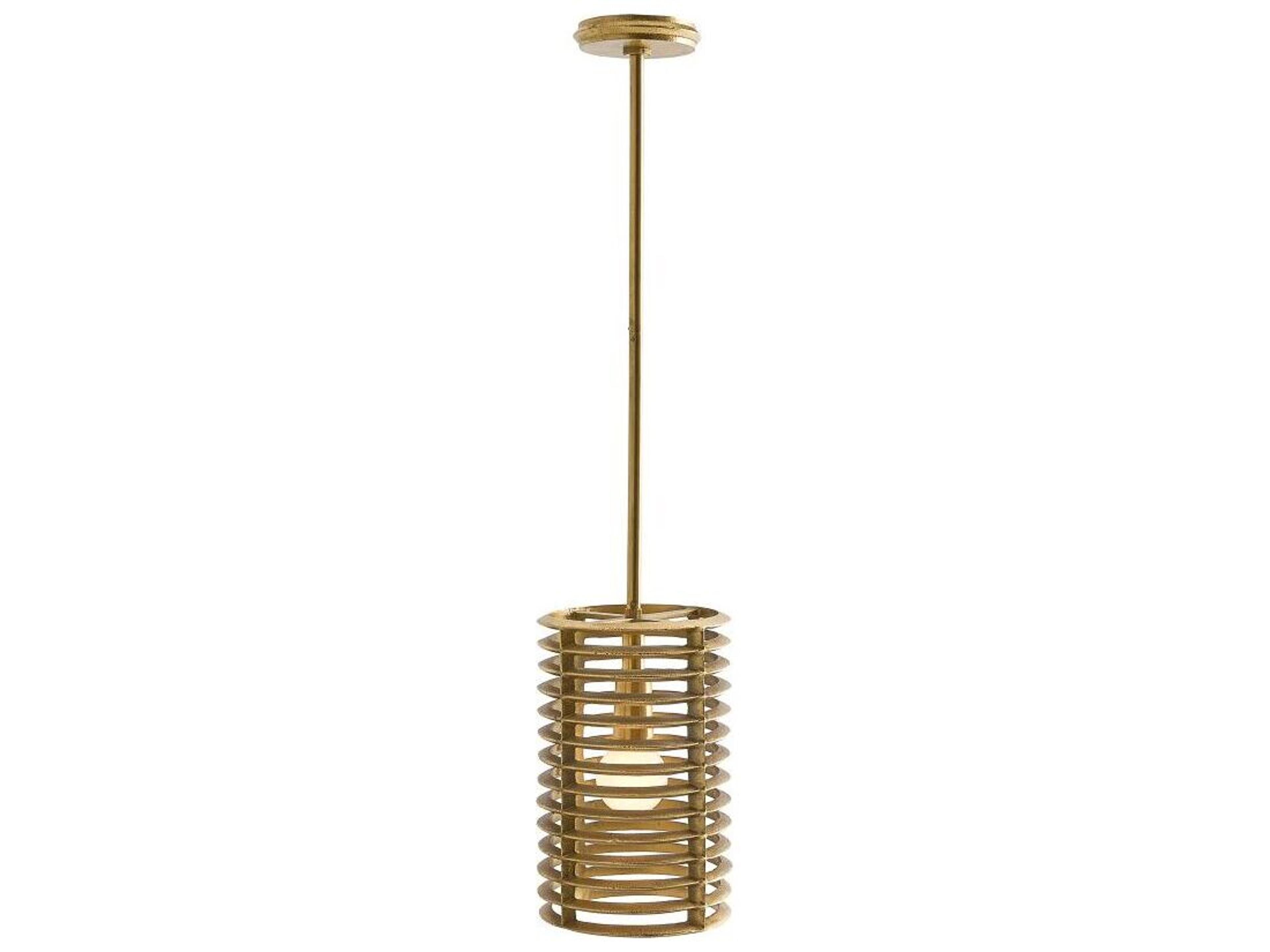 Arteriors Home Zimei 1-Light Antique Brass Cylinder Mini Pendant