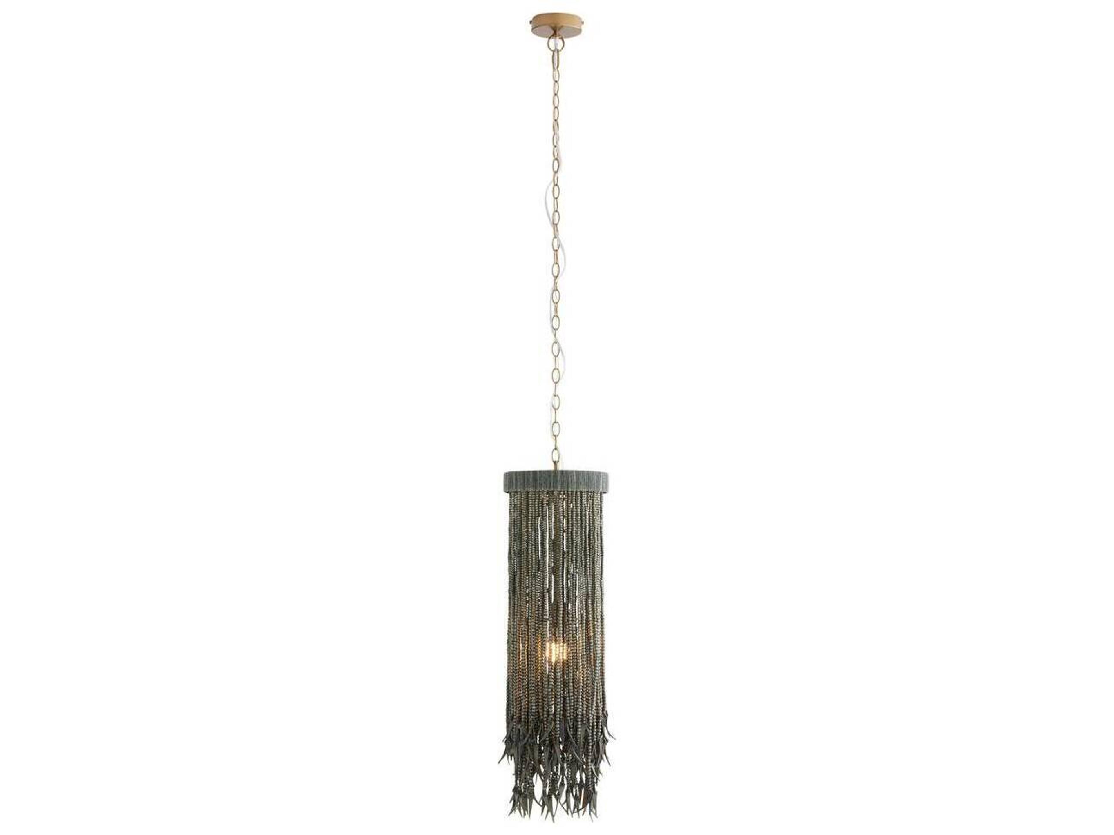 Arteriors Home Baja 1-Light Dark Gray Wash Antique Brass Cylinder Linear Mini Pendant