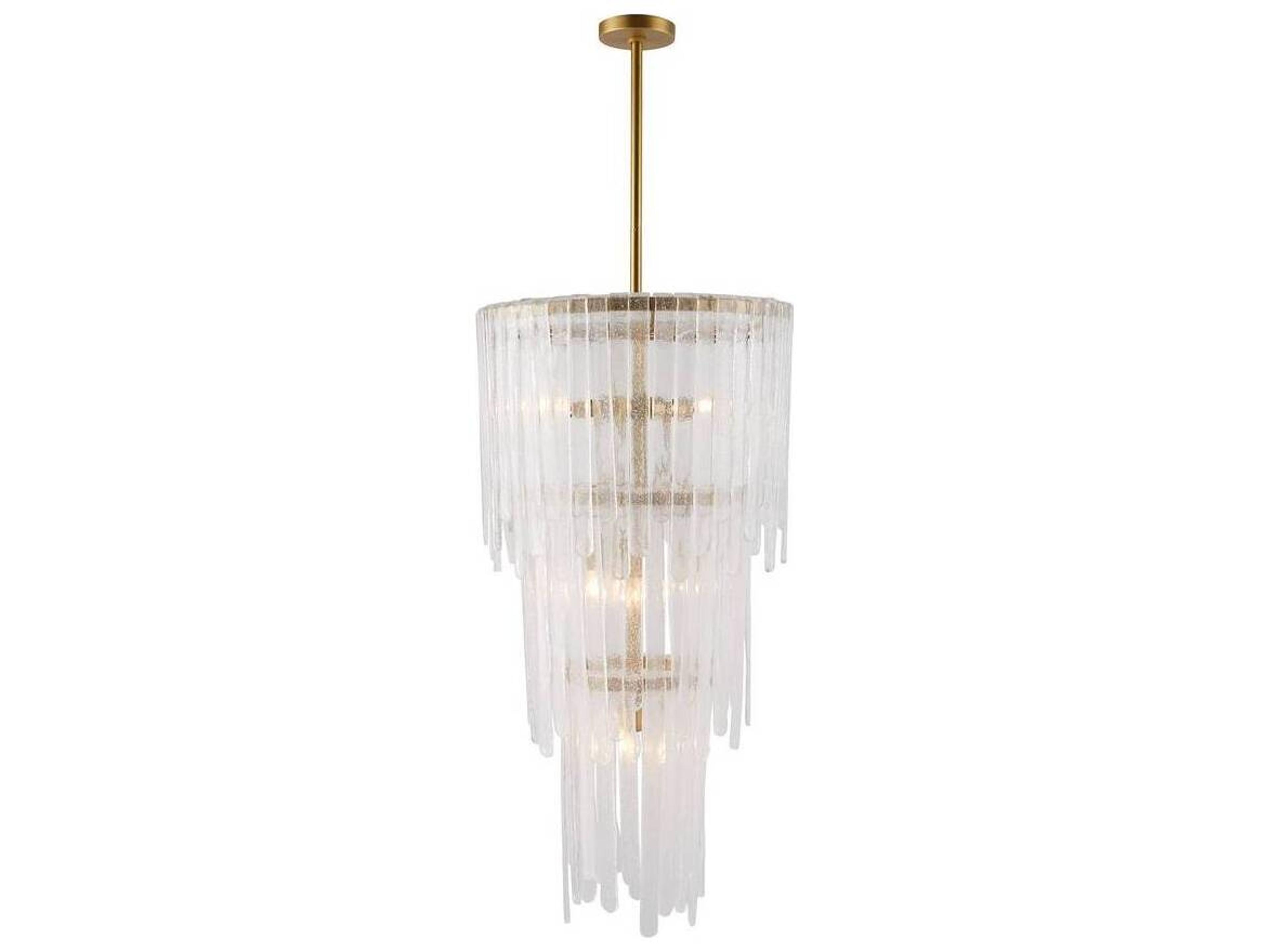 Arteriors Home Raine 7-Light Clear Seedy Antique Brass Tiered Chandelier