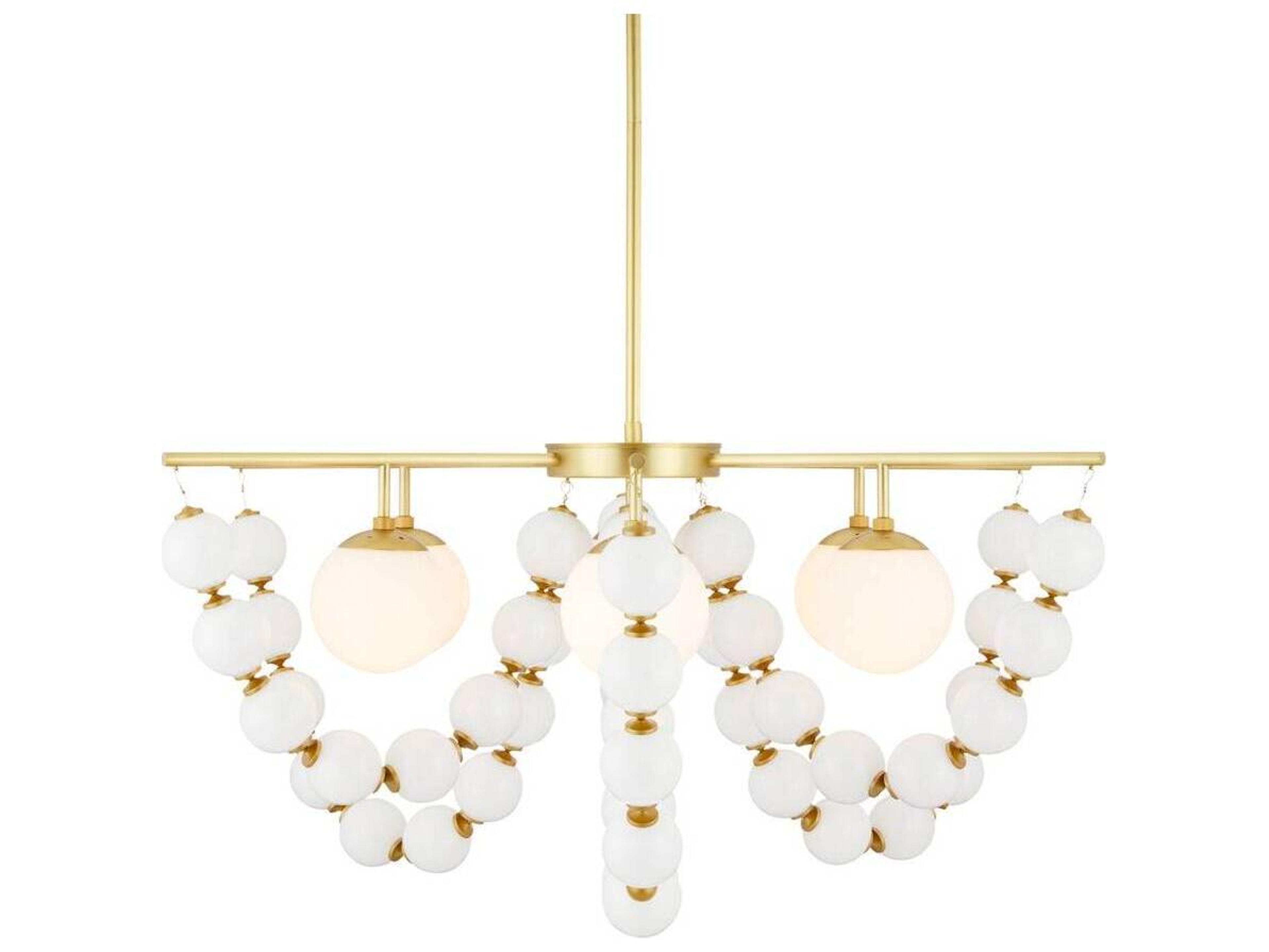 Arteriors Home Genesis 5-Light Opal White Globe Chandelier