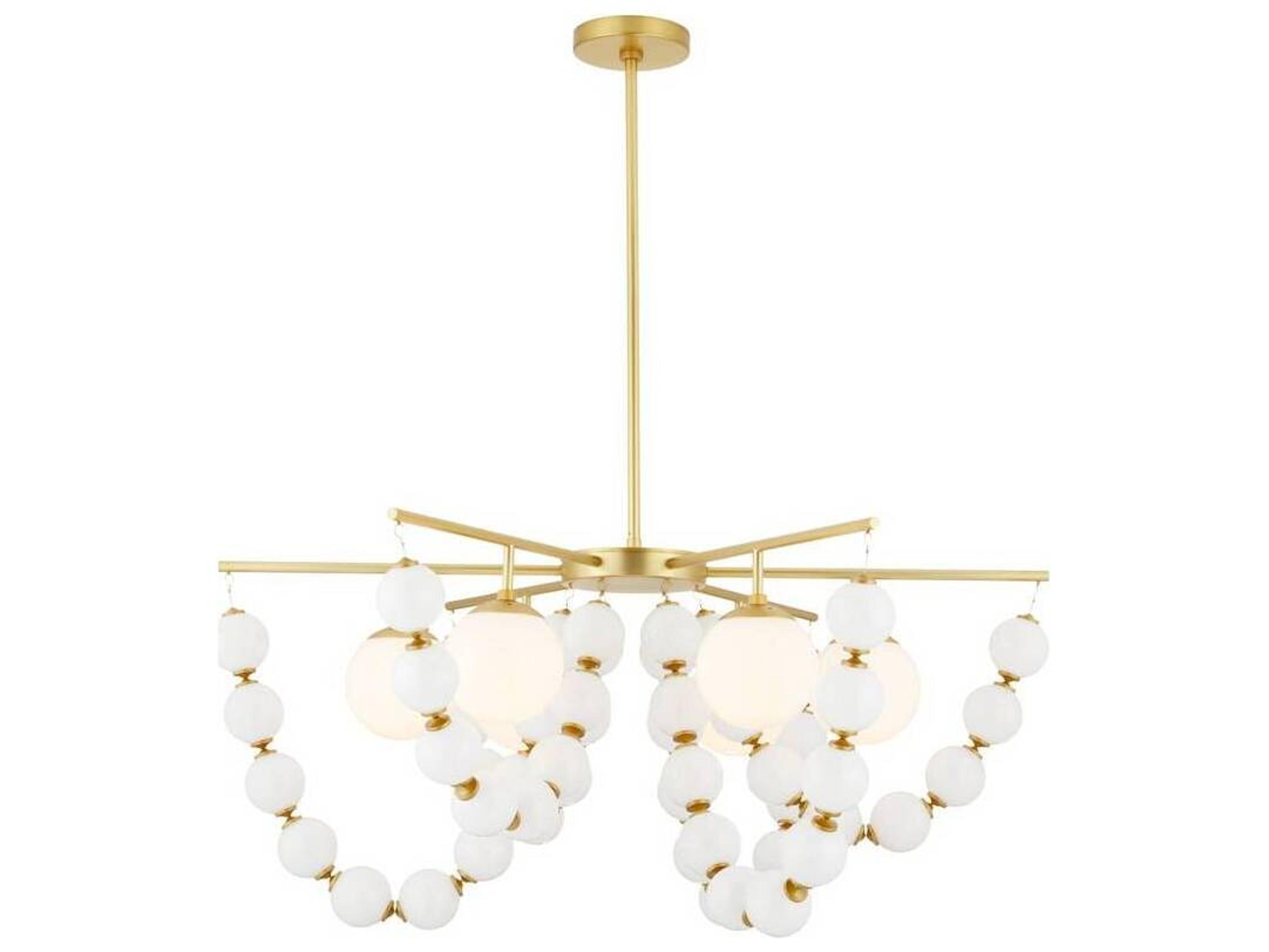 Arteriors Home Genesis 5-Light Opal White Globe Chandelier