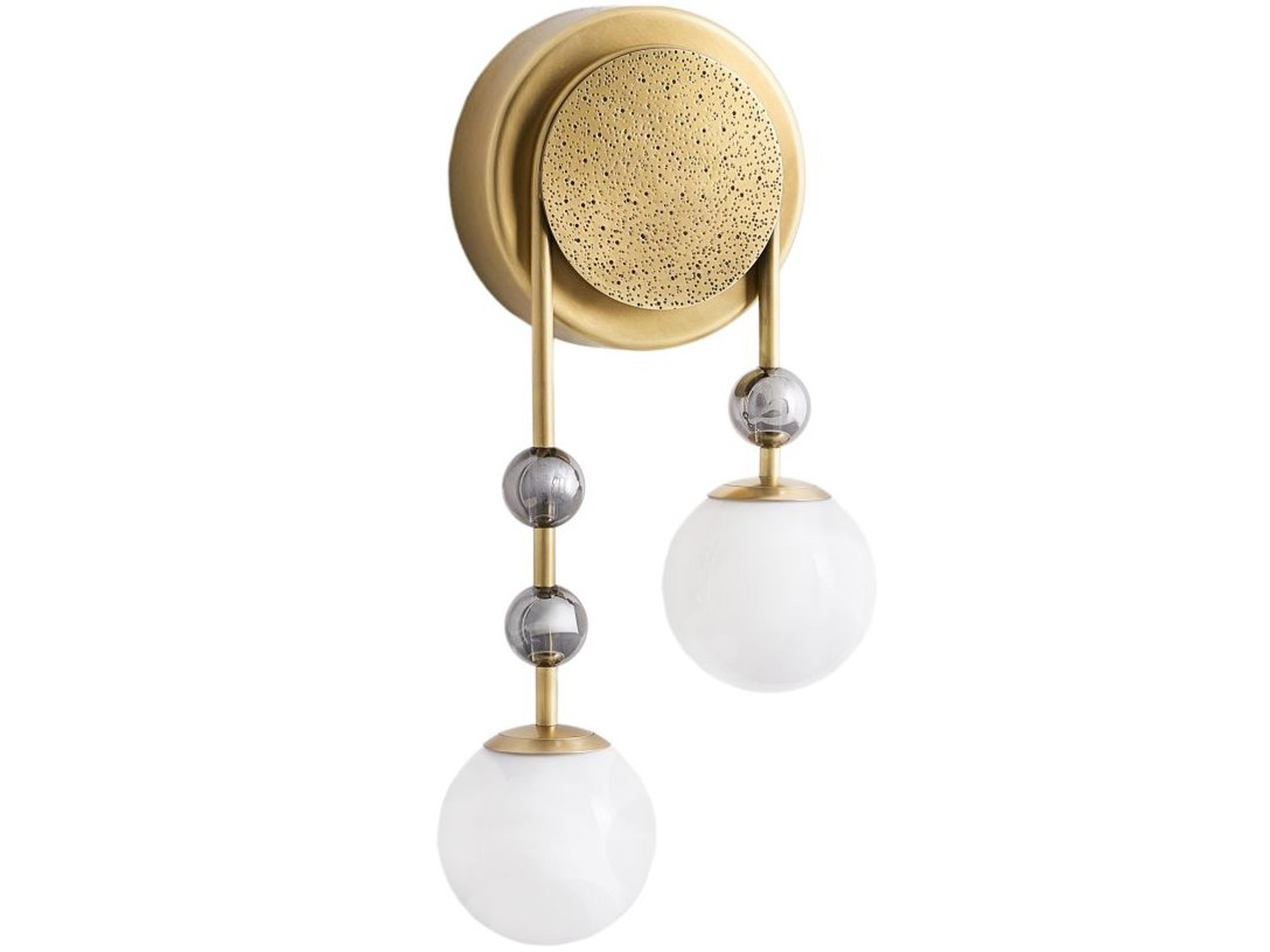 Arteriors Home Beverly 2-Light Antique Brass Opal Wall Sconce