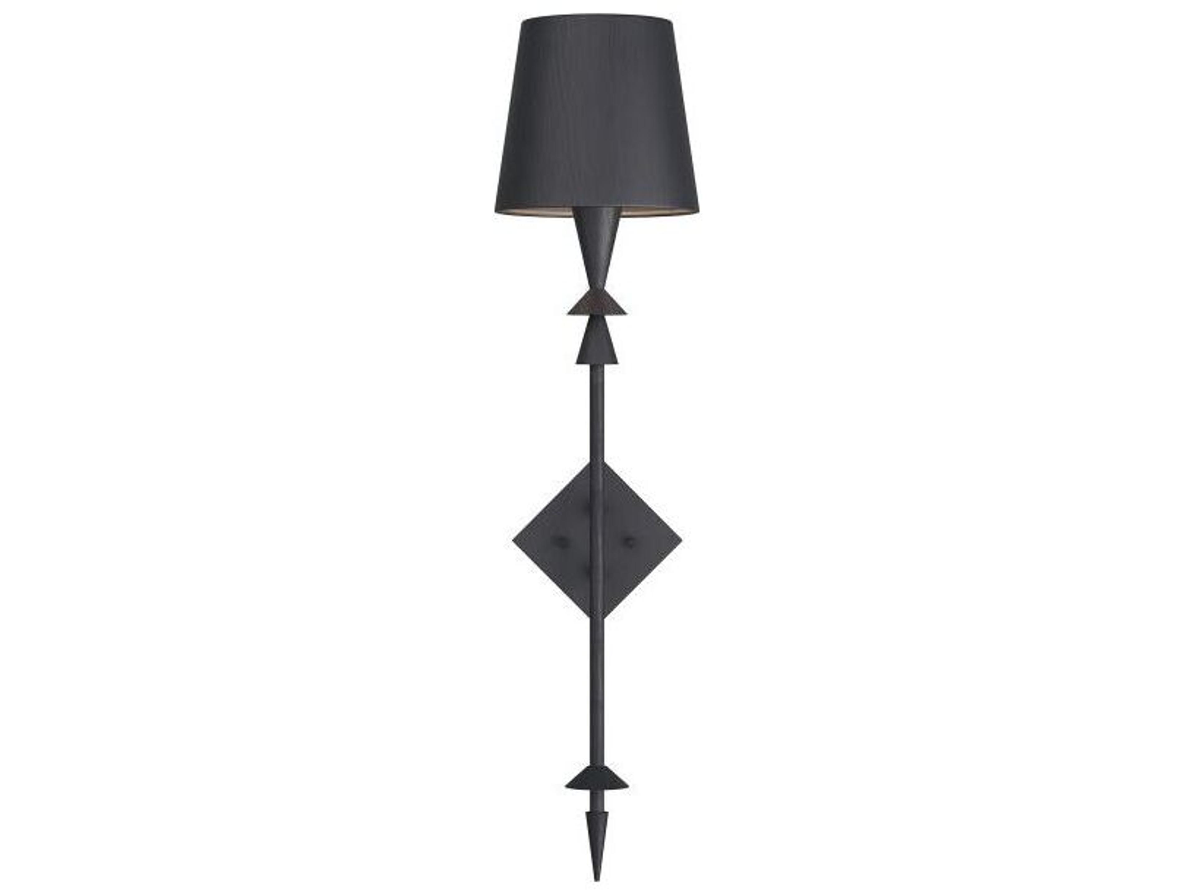 Arteriors Home Anton 1-Light Black Gesso Wall Sconce