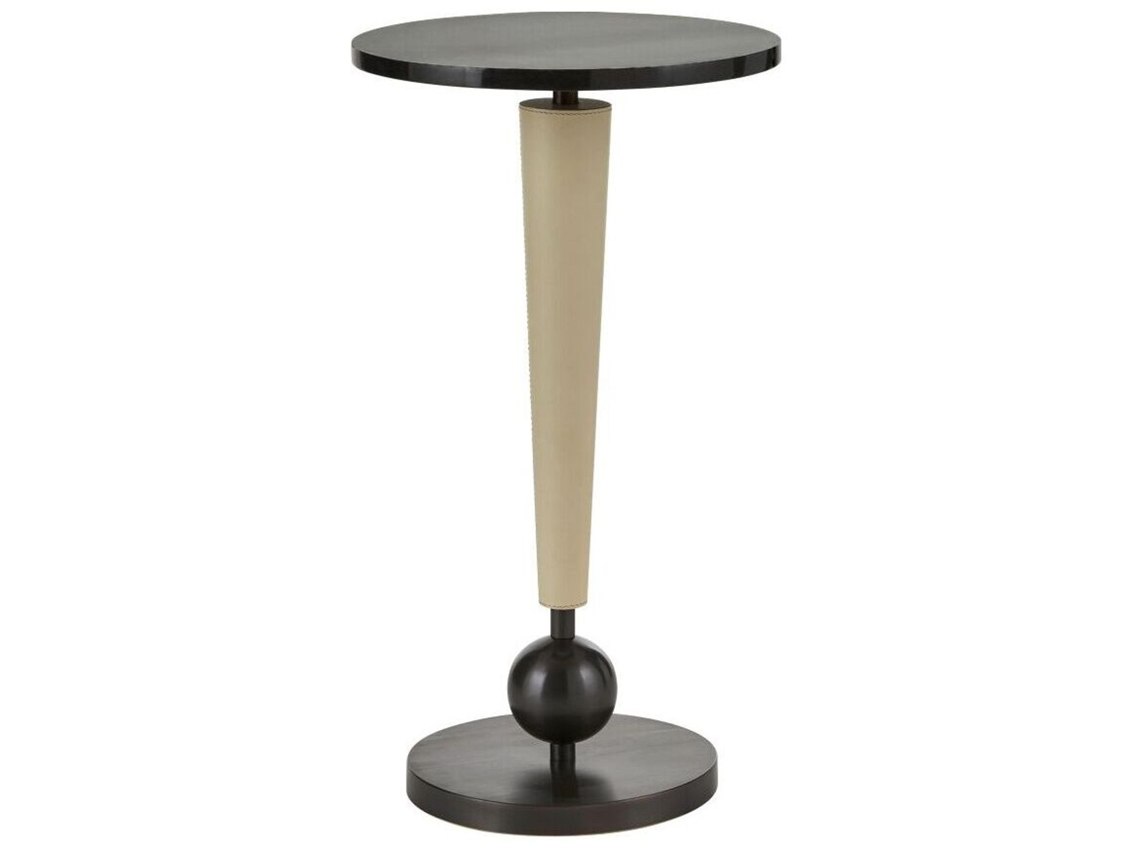 Arteriors Home Round Marble Black Ivory Valari End Table