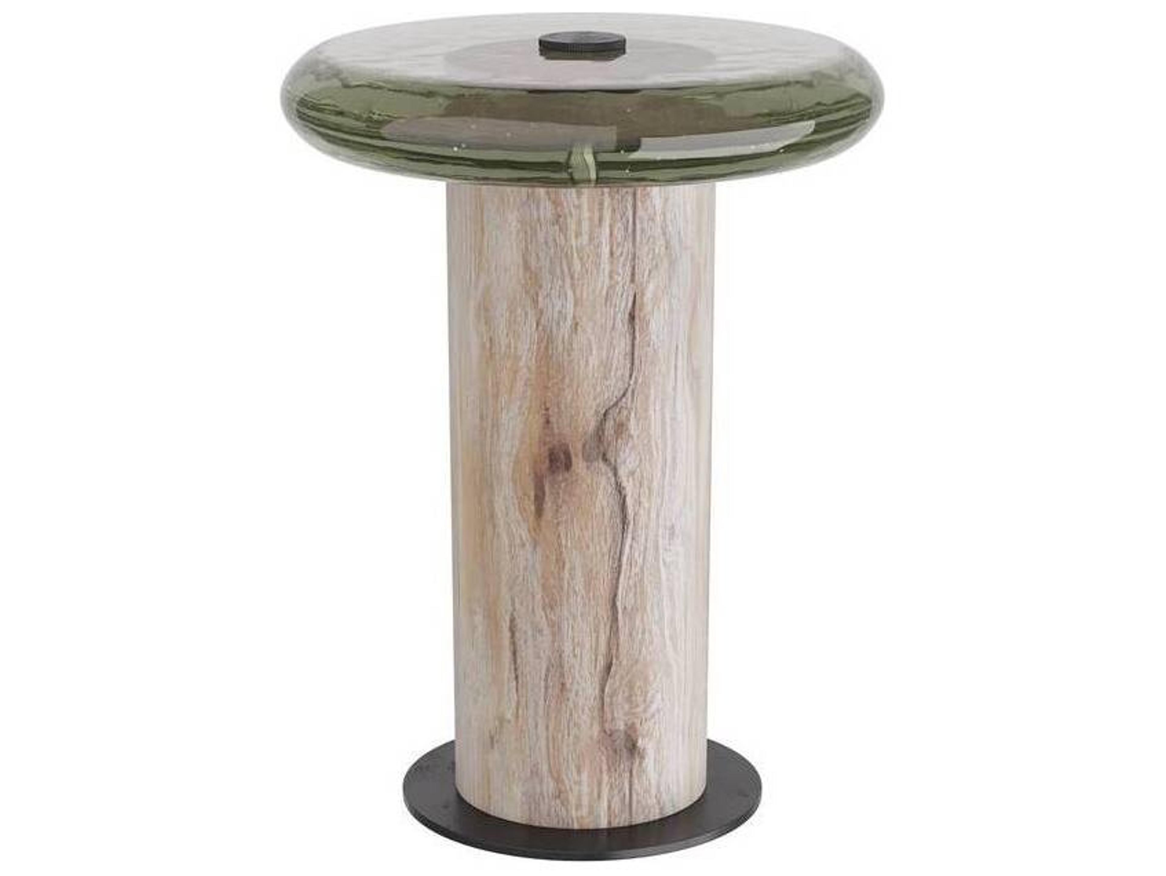 Arteriors Home Round Glass Smoke Washed Tobacco Buckley End Table