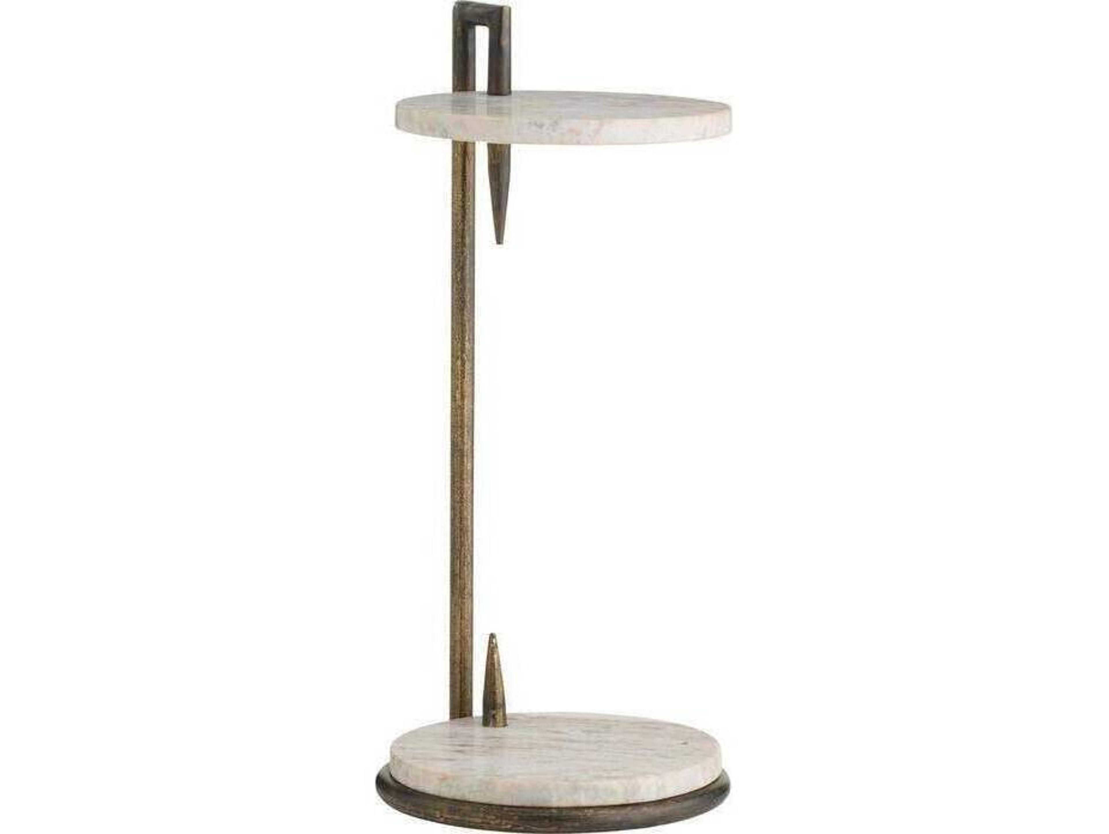 Arteriors Home Ivetta Round Marble Toronto Natural Iron Gray End Table