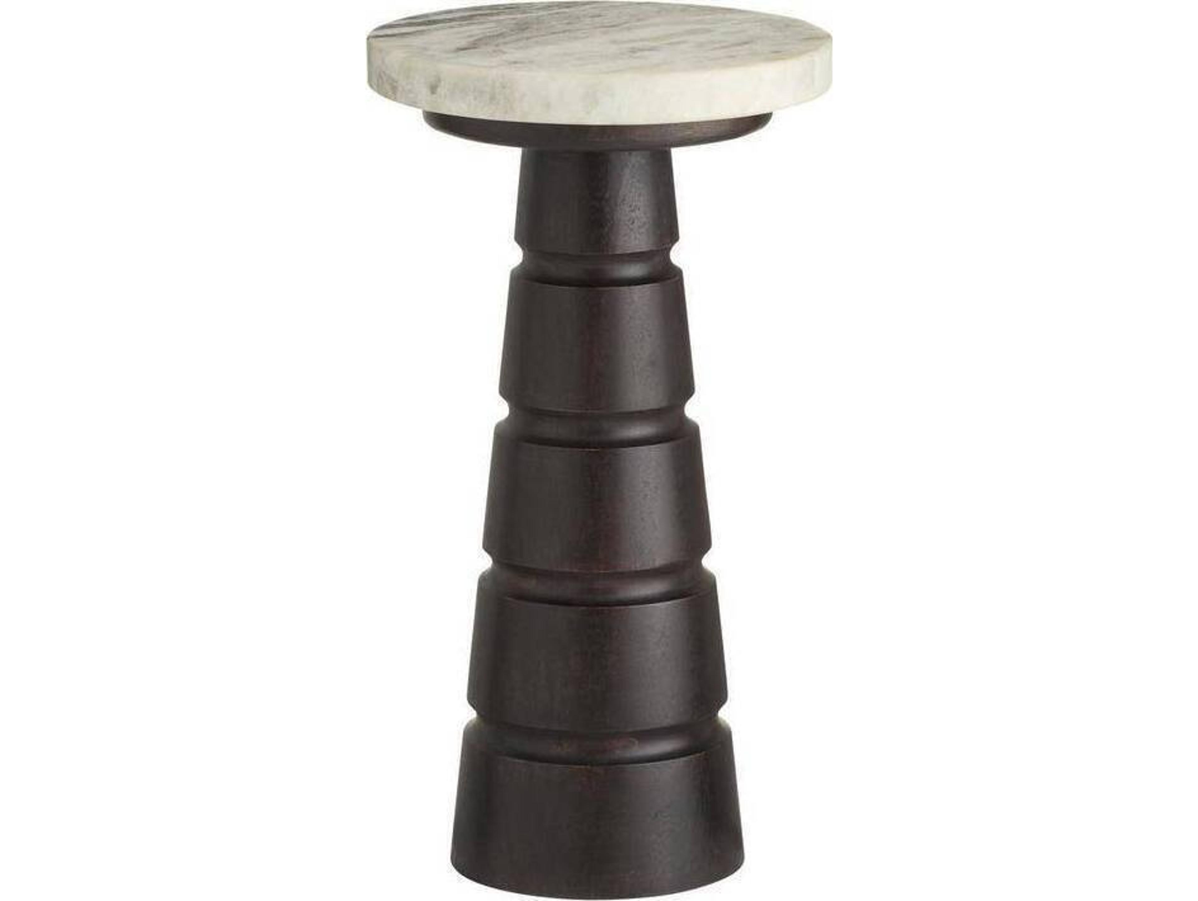 Arteriors Home Imani Round Marble Toronto Sable Gray Brown End Table