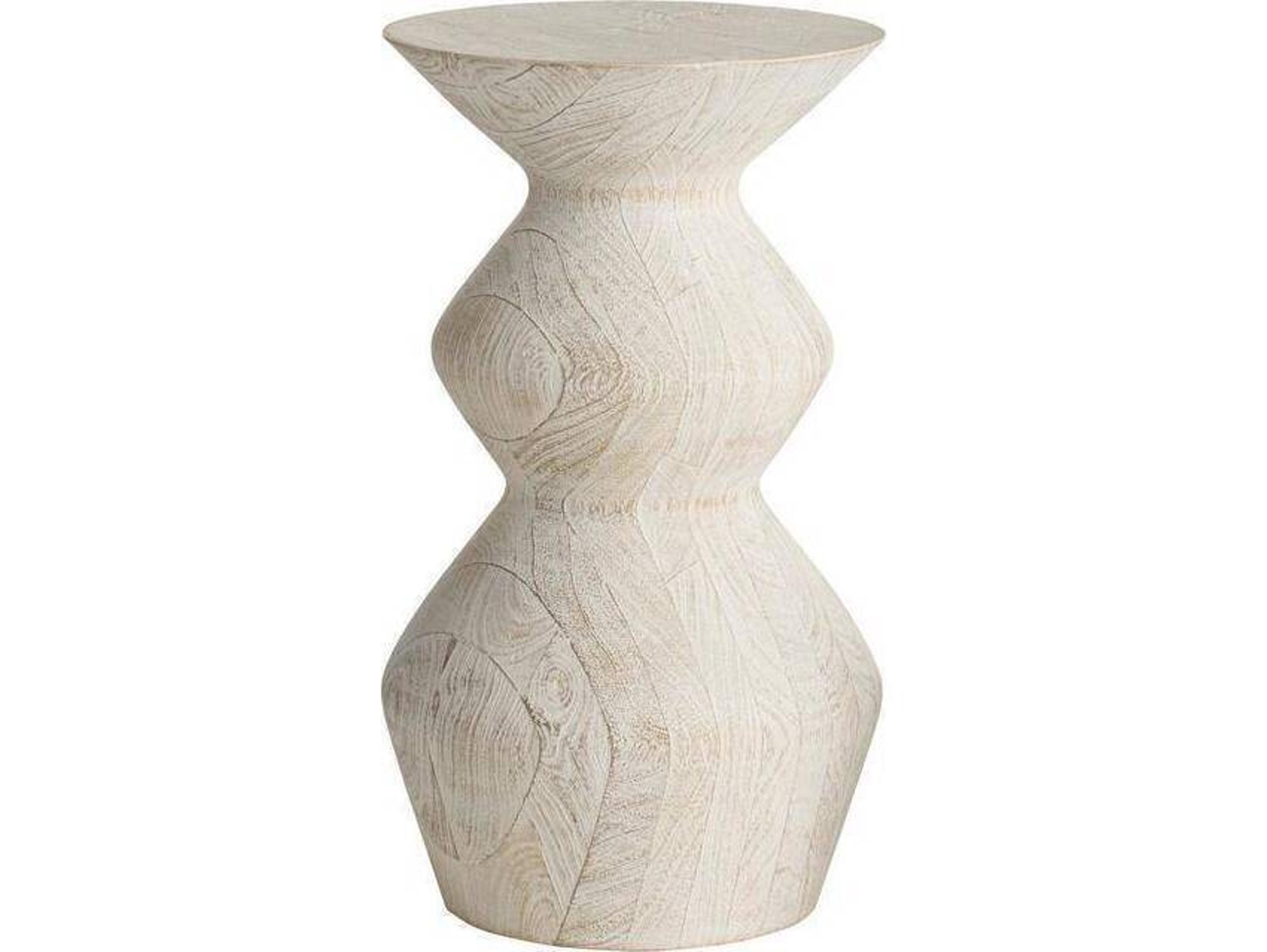 Arteriors Home Joyce Round Wood Whitewash End Table