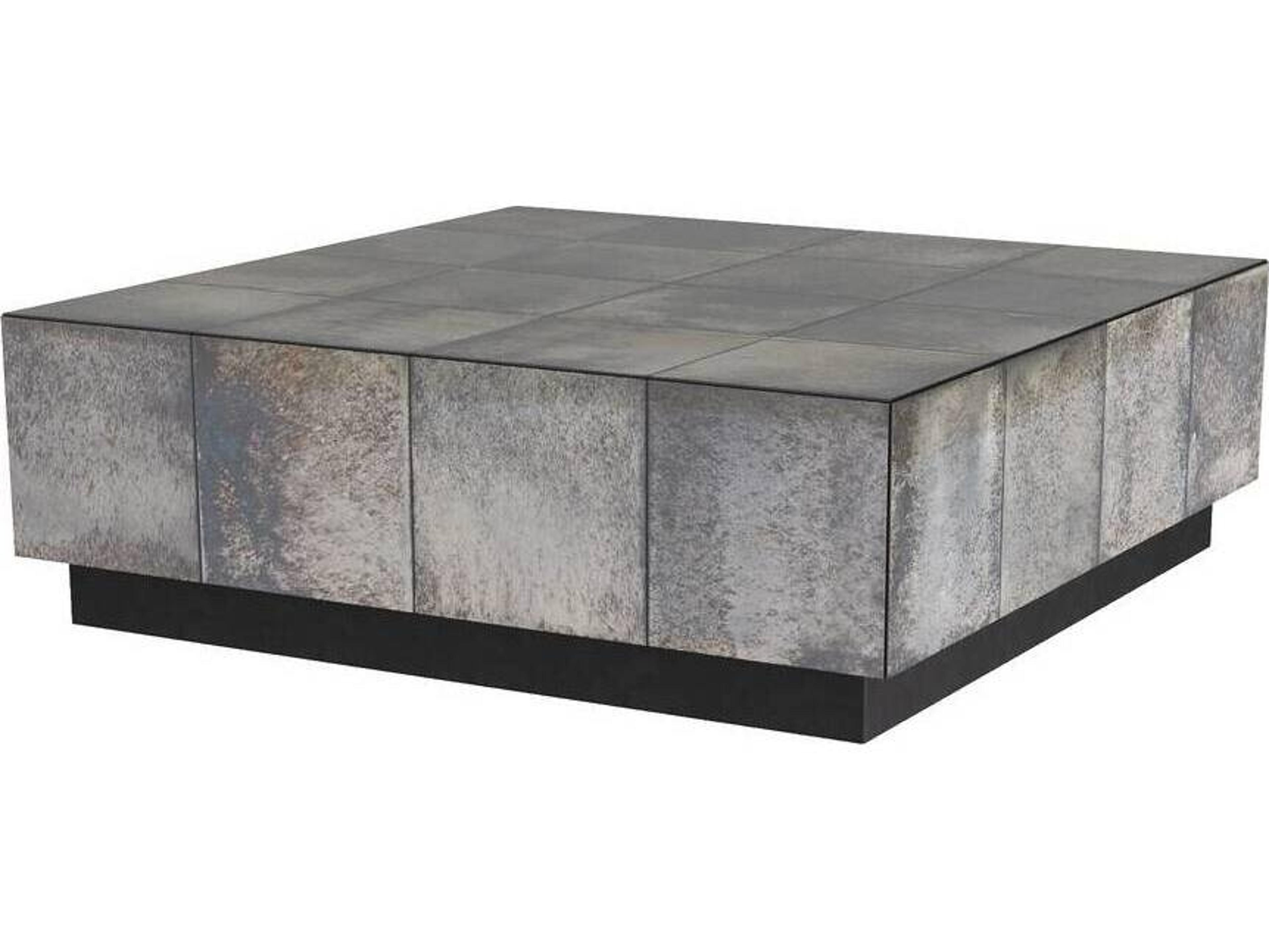 Arteriors Home Rectangular Metal Antiqued Mirror Bronze Antonia Coffee Table