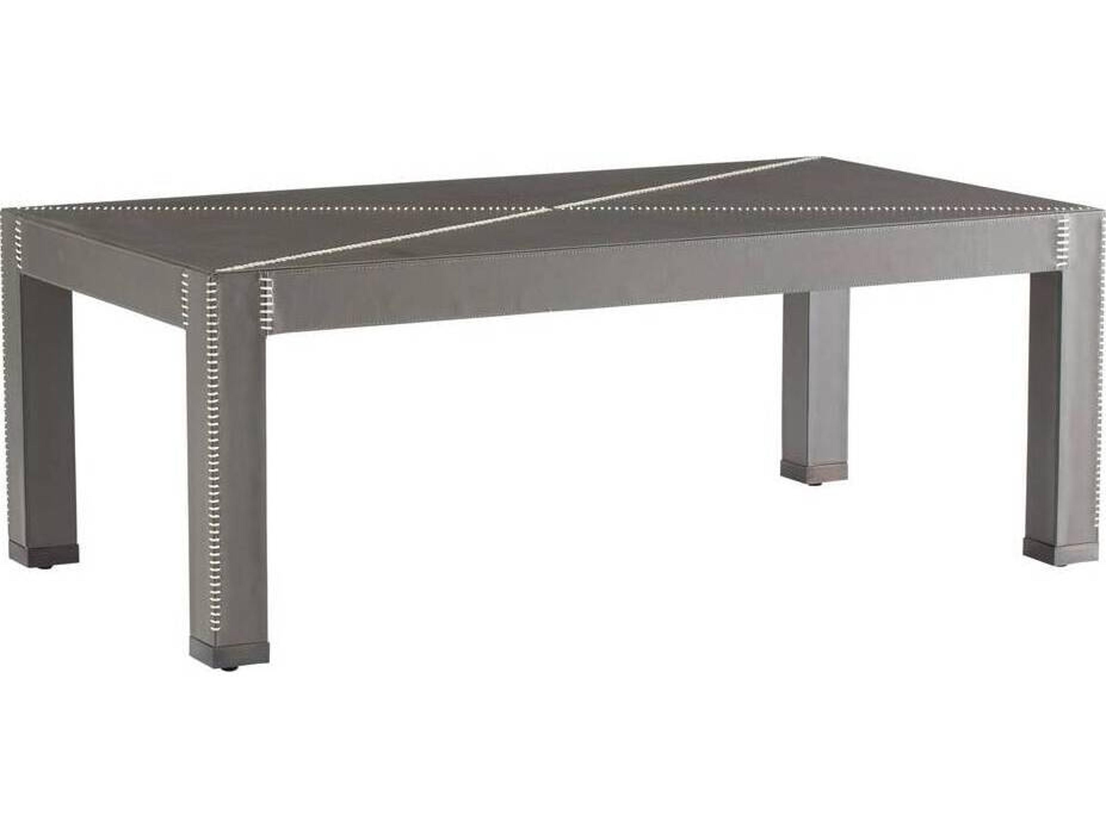 Arteriors Home Rectangular Leather Dim Gray Blackened Bronze Hidalgo Coffee Table