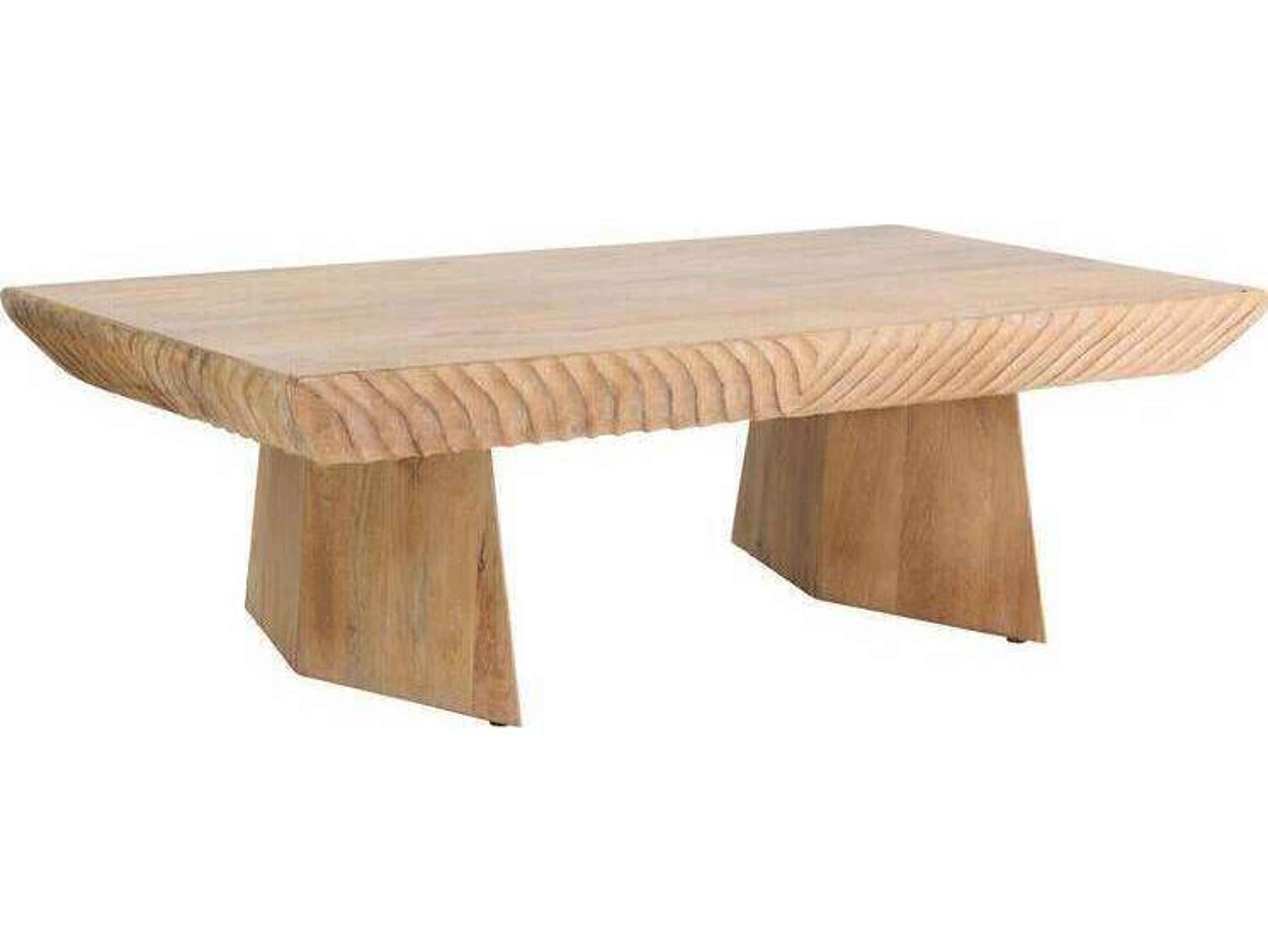 Arteriors Home Jetson Rectangular Wood Washed Tobacco Brown Coffee Table