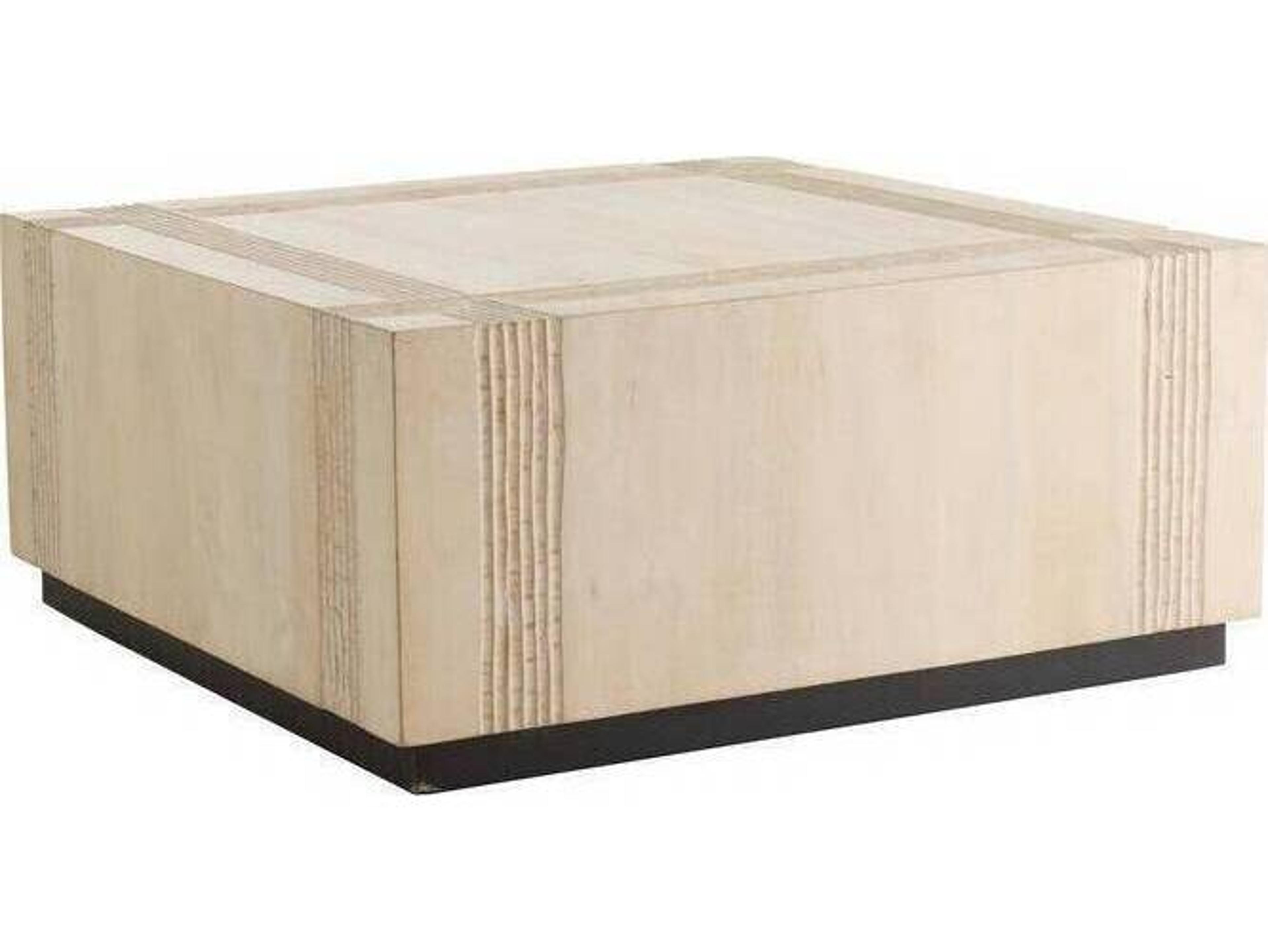 Arteriors Home Kamira Square Wood Whitewash Blackened Bronze Black Coffee Table