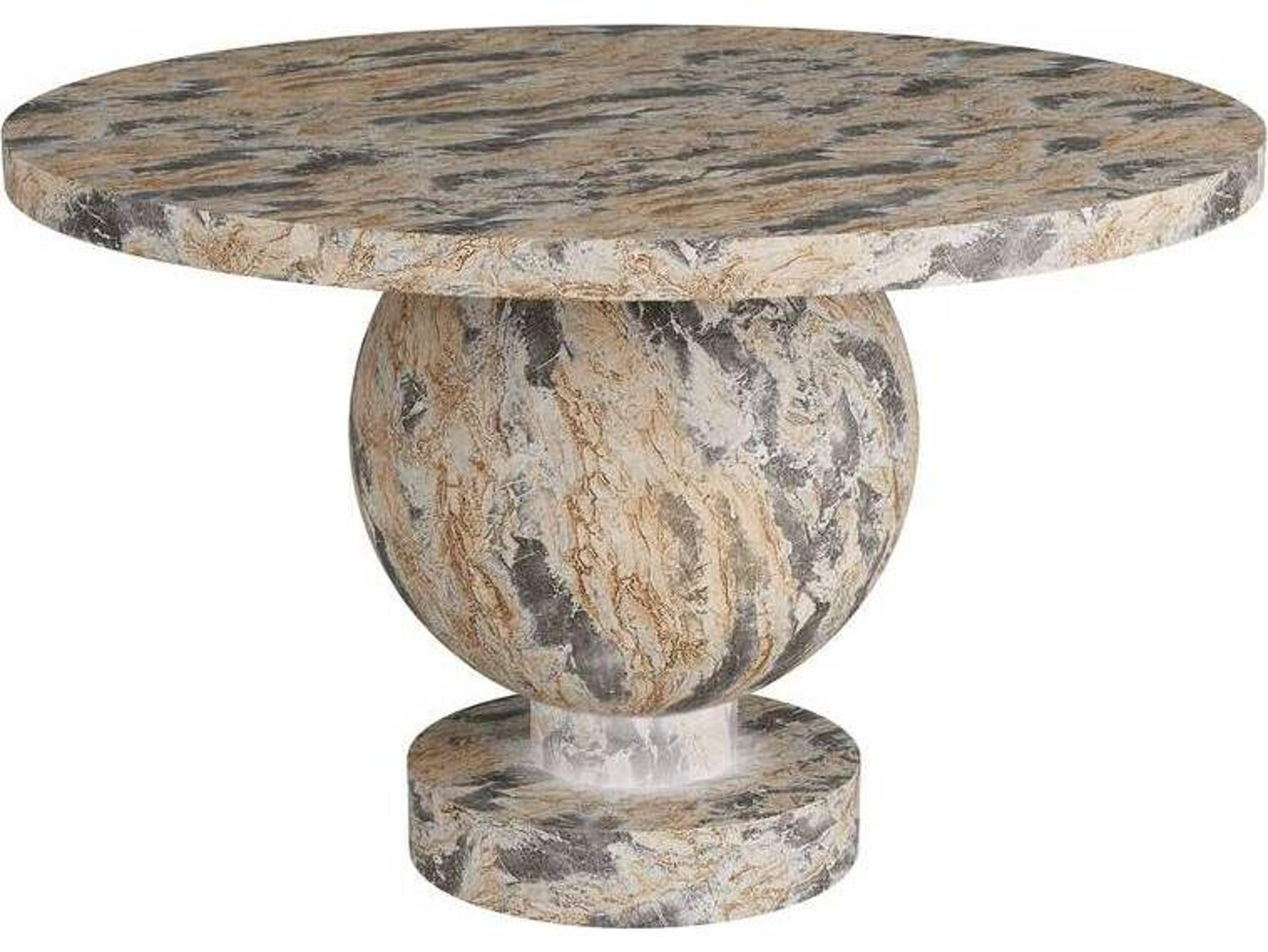 Arteriors Home Round Sahara Faux Marble Brenna Console Table