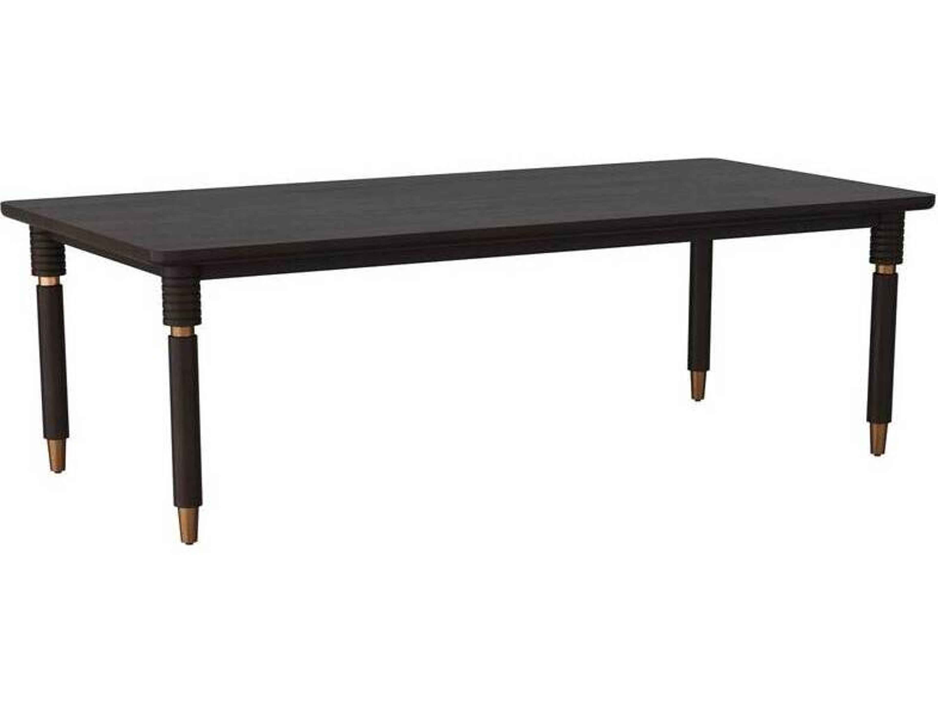 Arteriors Home Andrade Rectangular Wood Umber Antique Brass Dining Table