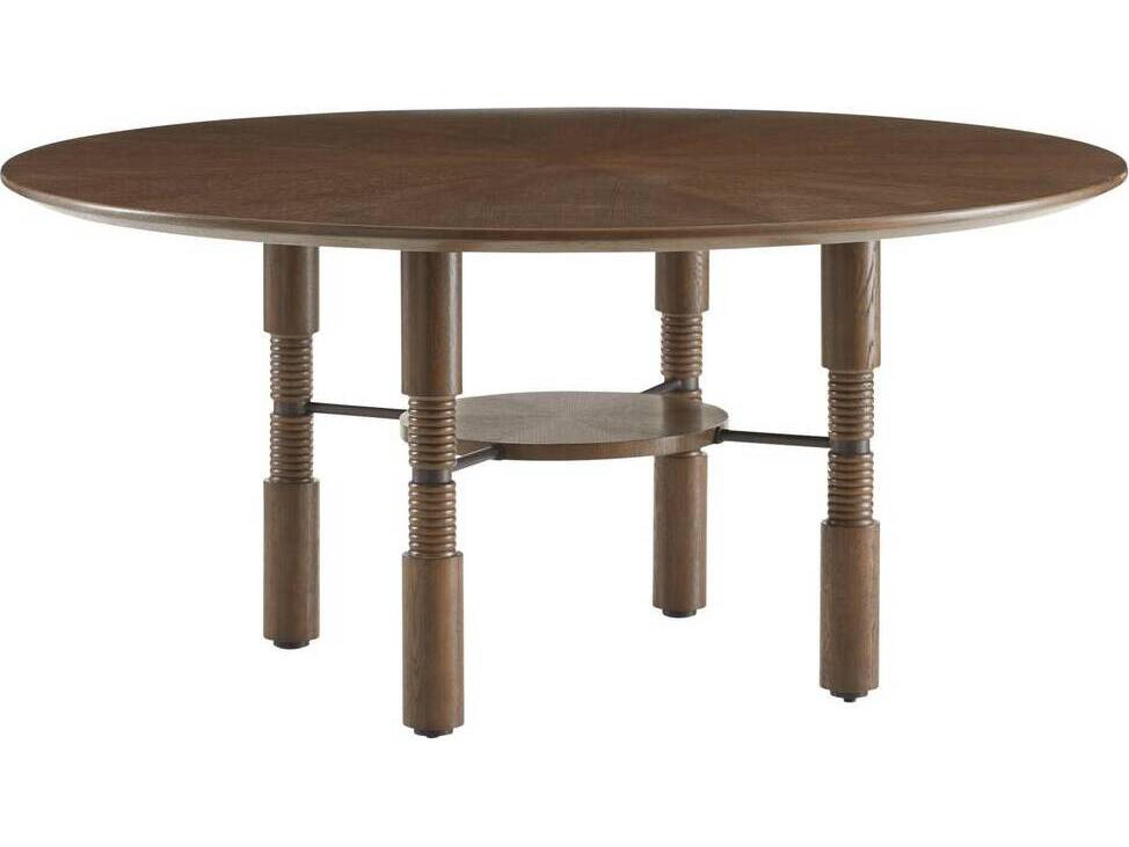 Arteriors Home Heger Round Wood Tortoise Bronze Dining Table