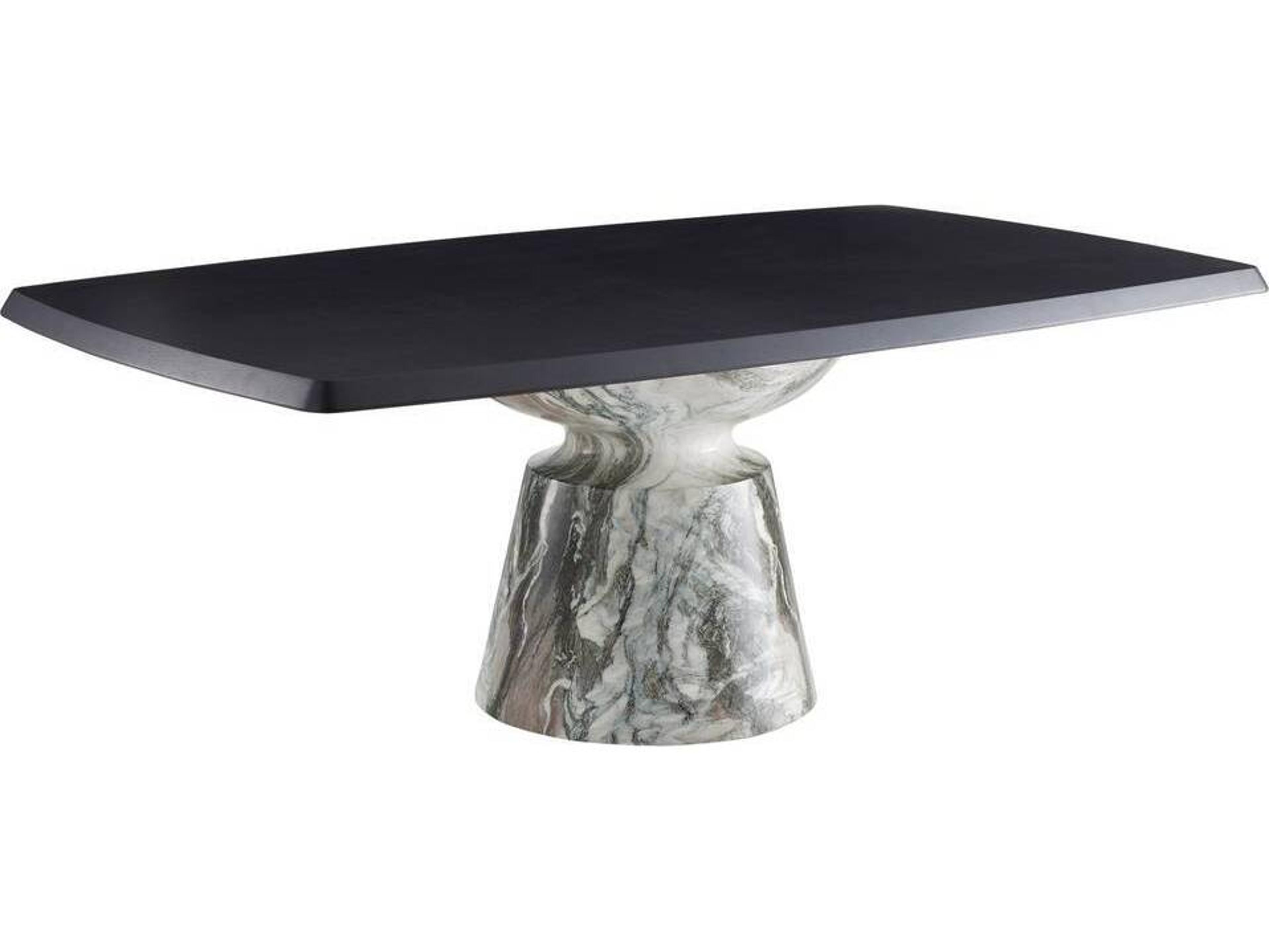 Arteriors Home Forgey Rectangular Wood Ebony Verde Faux Marble Dining Table