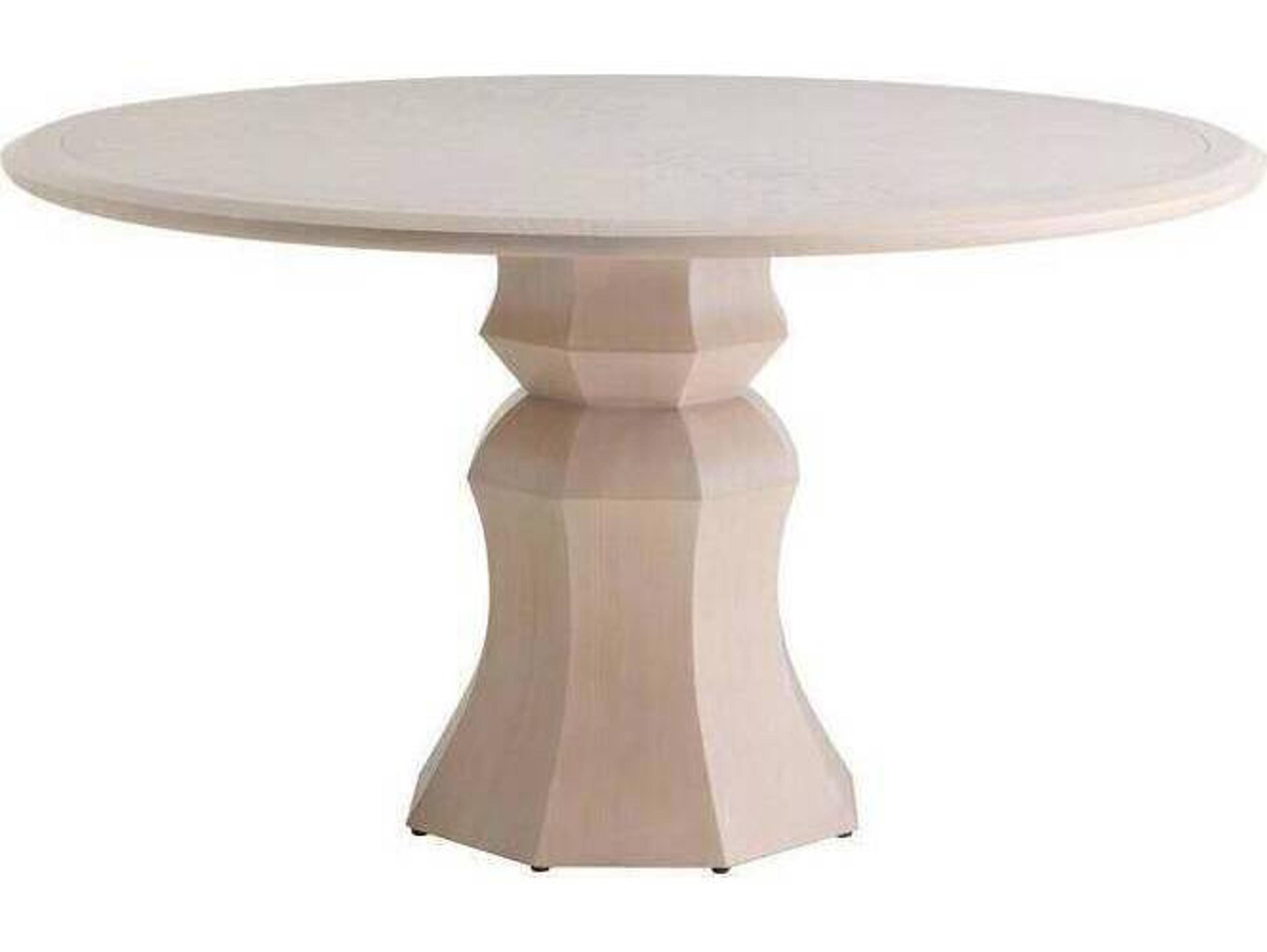 Arteriors Home Kinsley Round Wood Light Beige Burl Neutral Dining Table