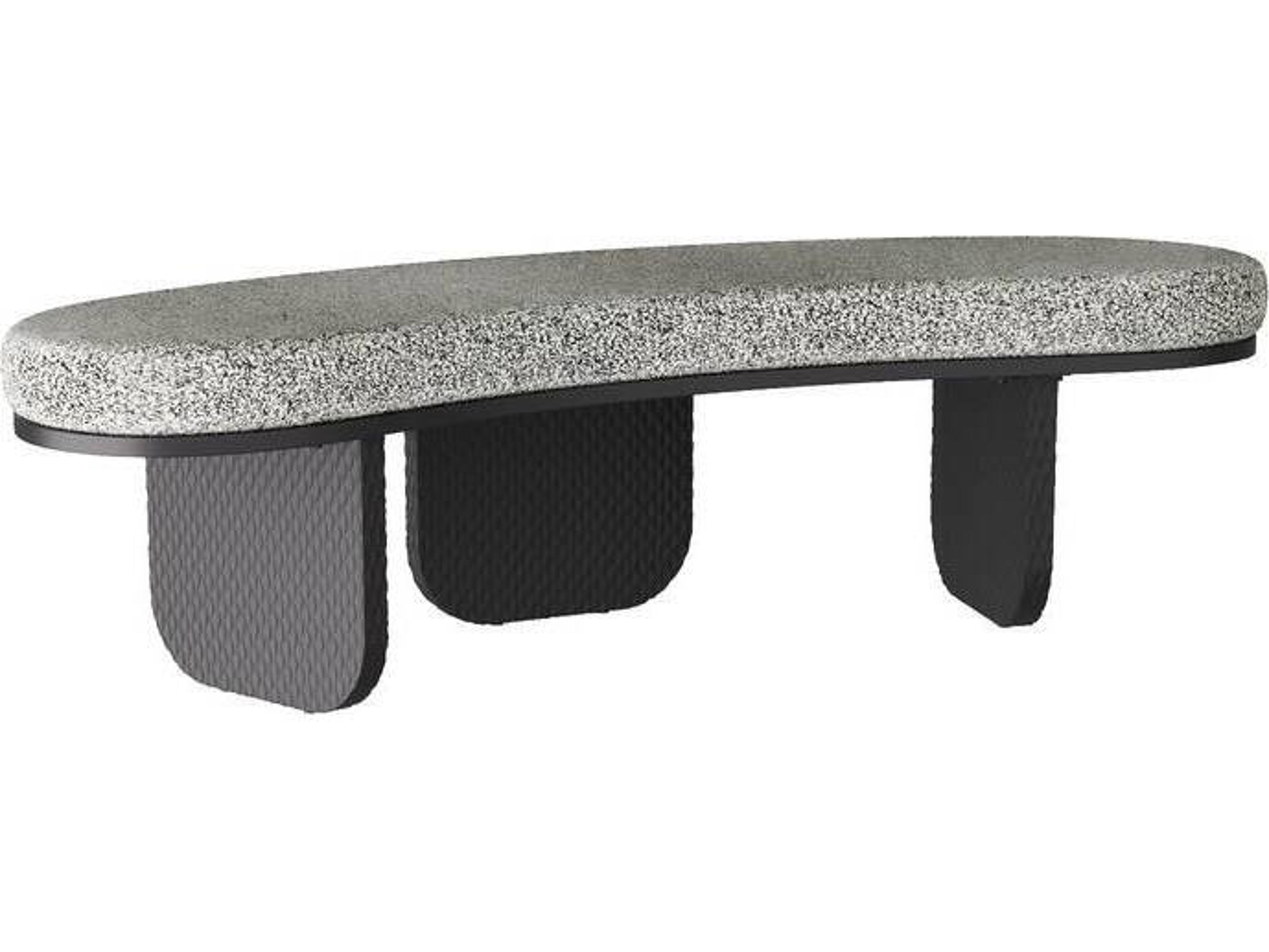 Yogi Pitch Texture Ebony Black Upholstered Accent Bench