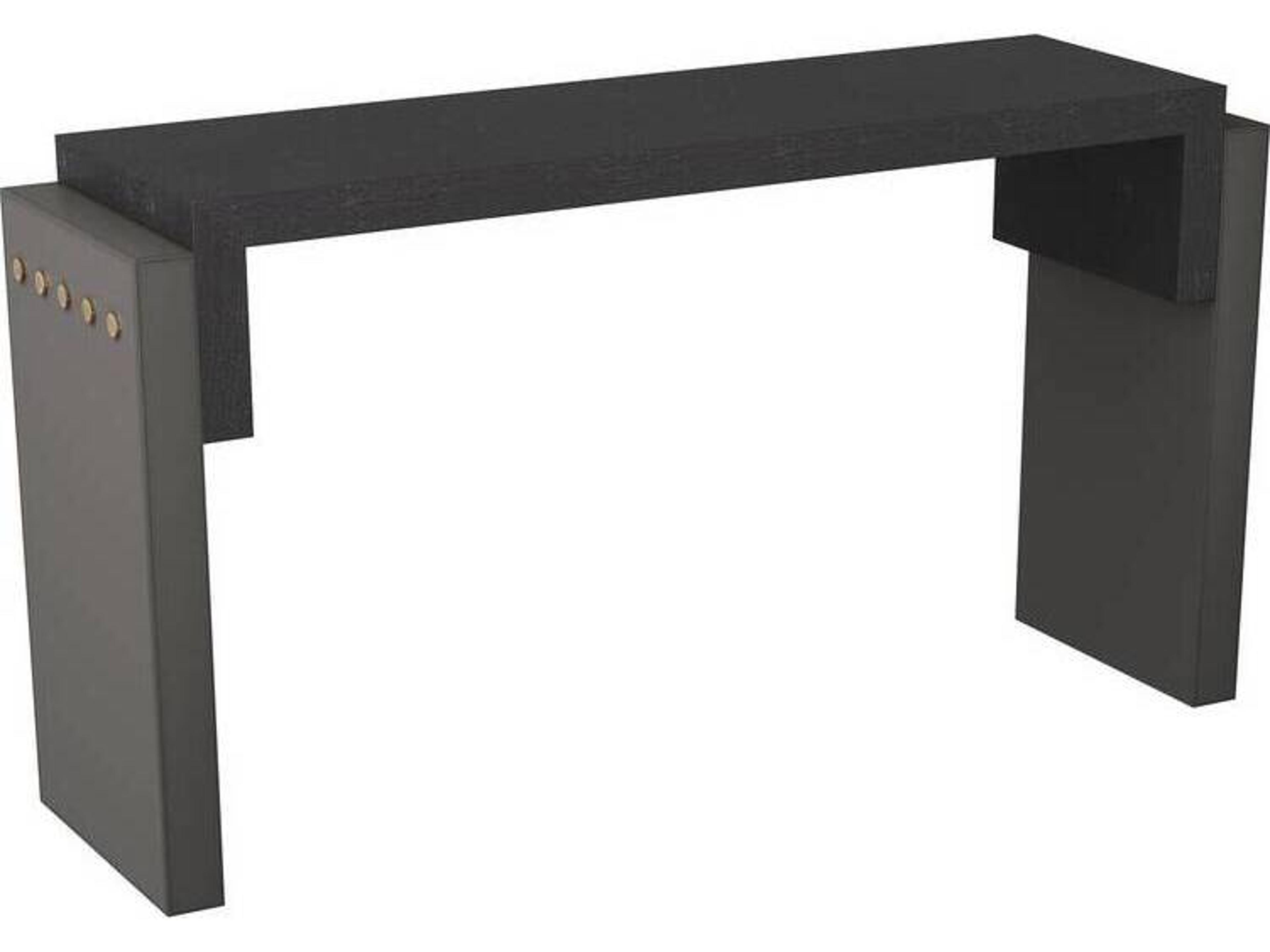 Arteriors Home Rectangular Wood Ebony Dim Gray Bernardo Console Table
