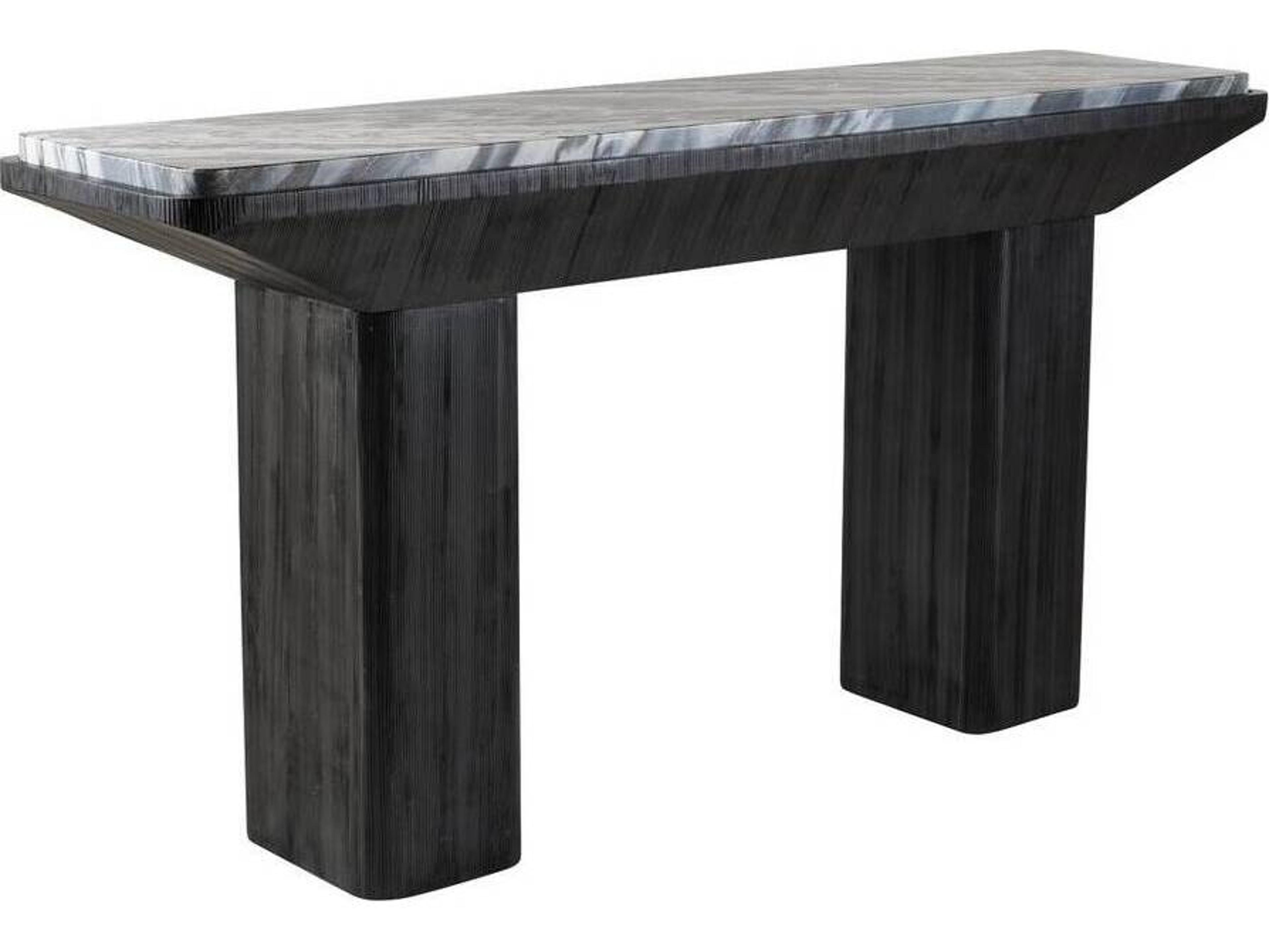 Arteriors Home Rectangular Marble Galaxy Ebony Elio Console Table