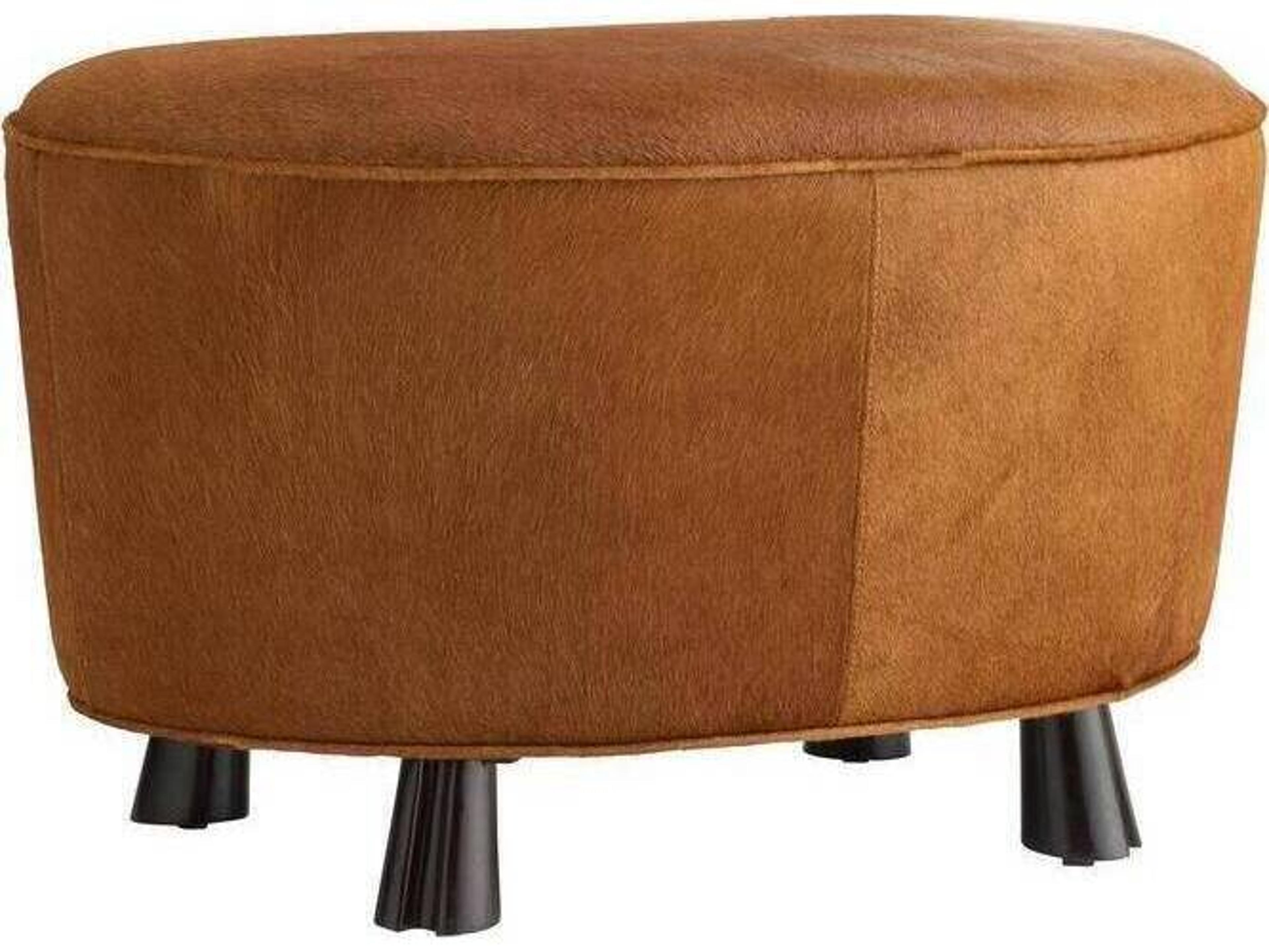 Arteriors Home Koda Brown Ebony Black Leather Ottoman