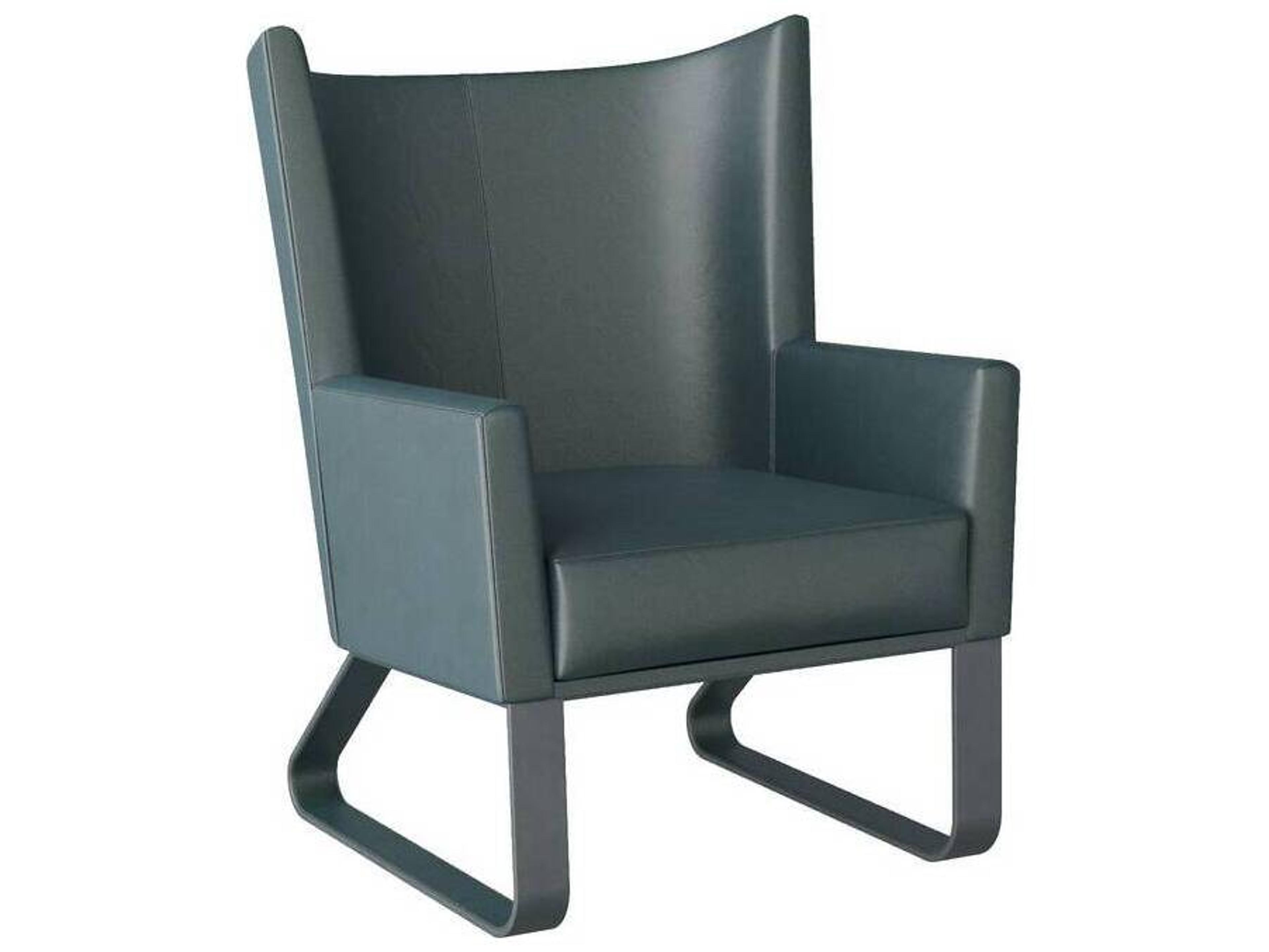 Arteriors Home Gray Leather Accent Chair Bleu