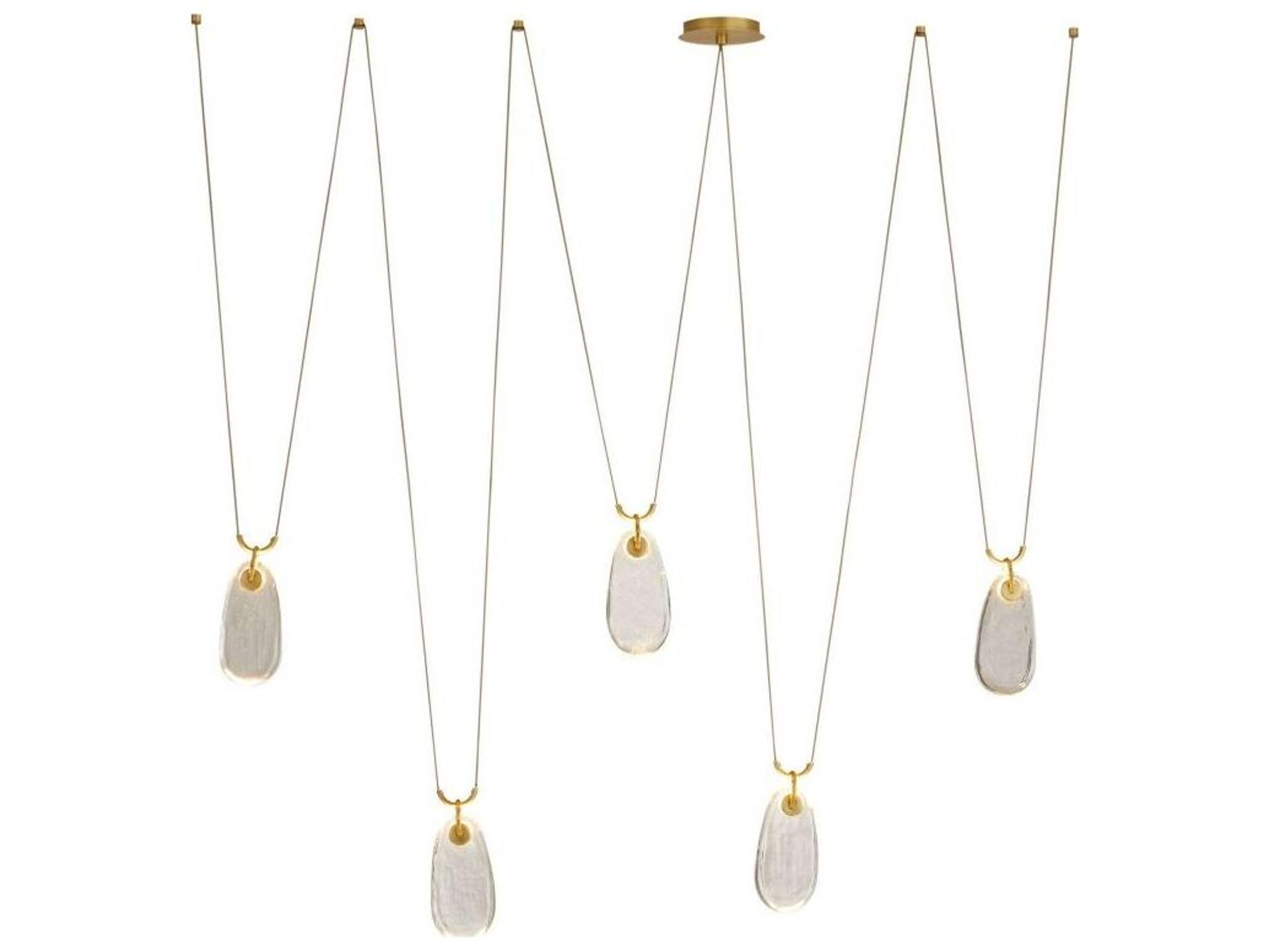 Arteriors Home Melt 5-Light Antique Brass Clear Linear Chandelier