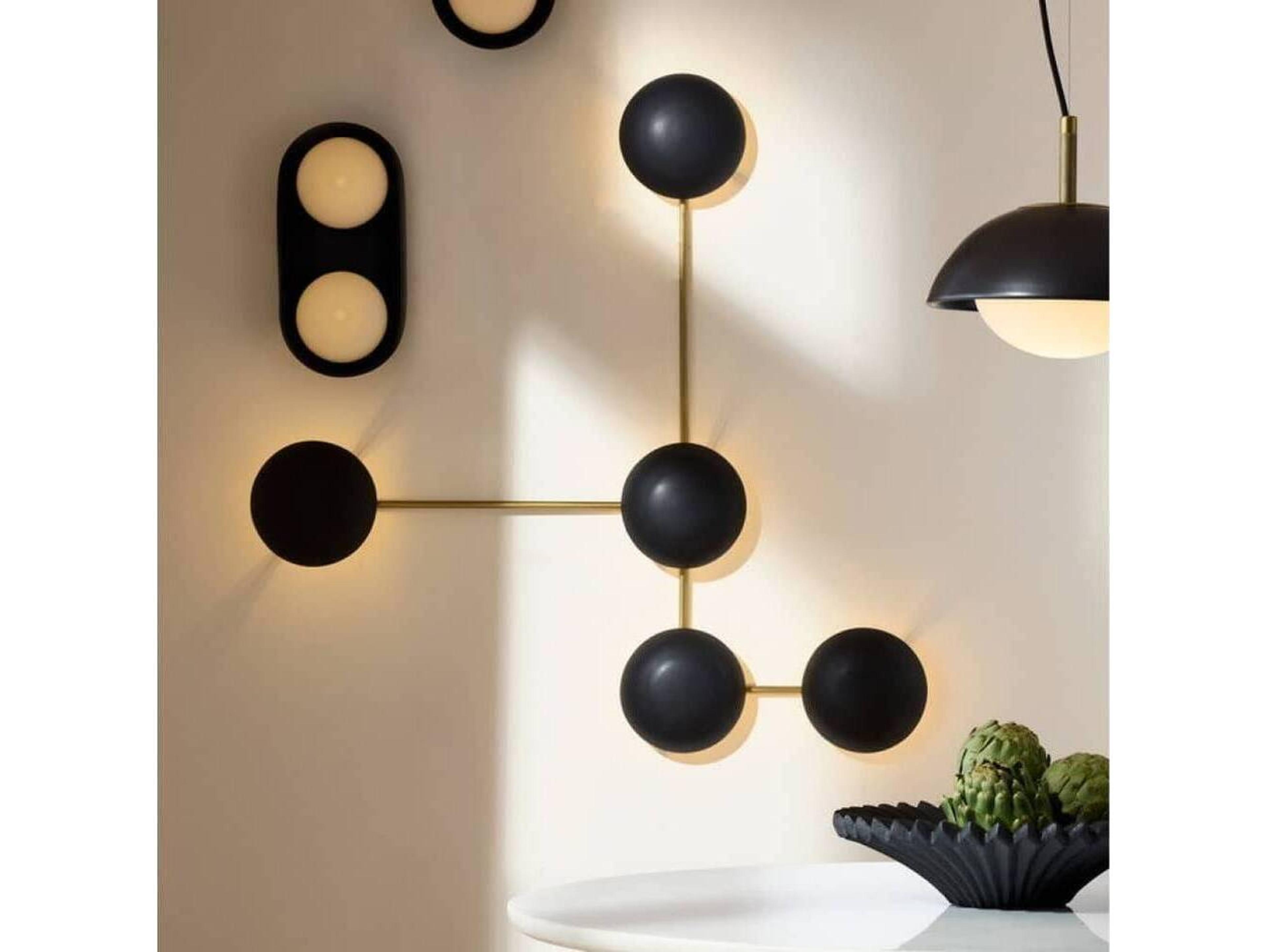 Arteriors Home Glaze 5-Light Matte Black Antique Brass Wall Sconce