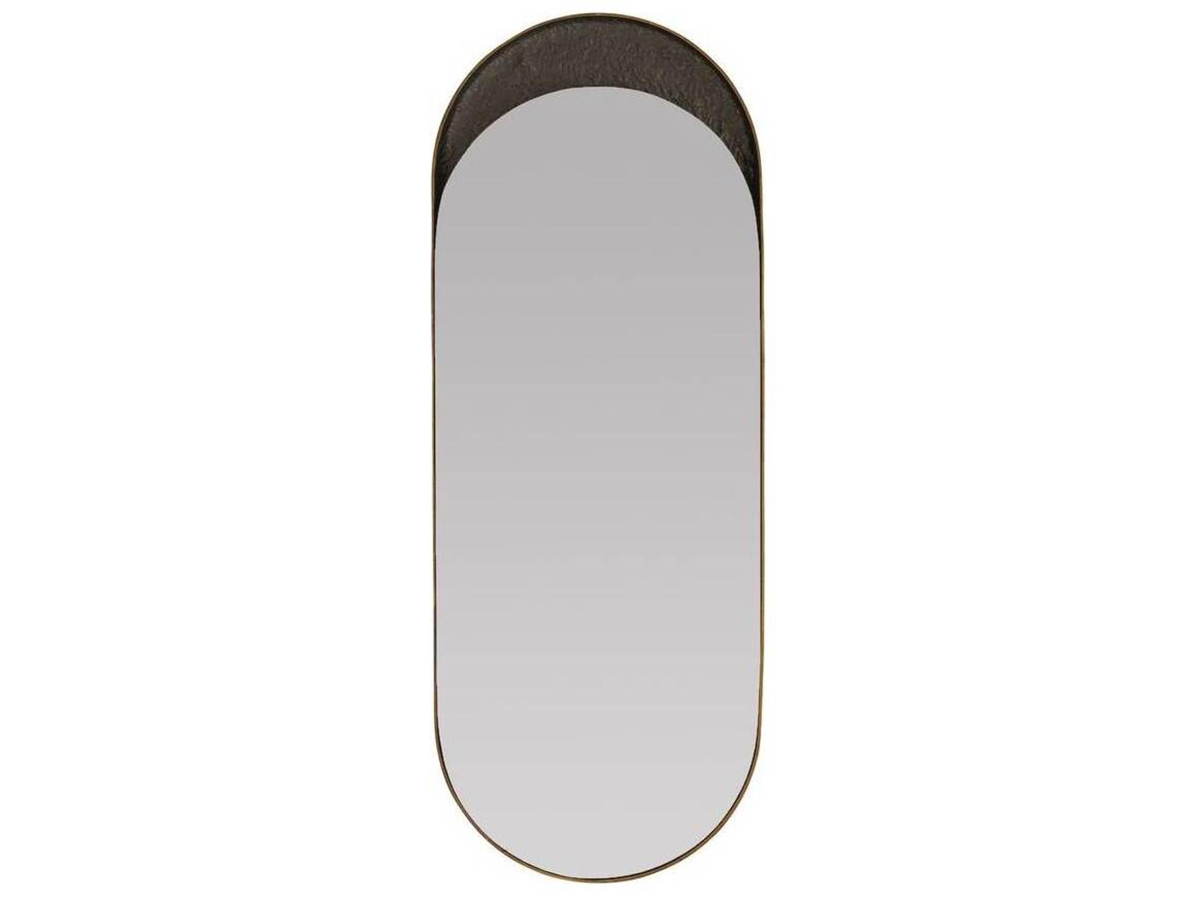Arteriors Home Inset Antique Brass Bronze Wall Mirror Oval