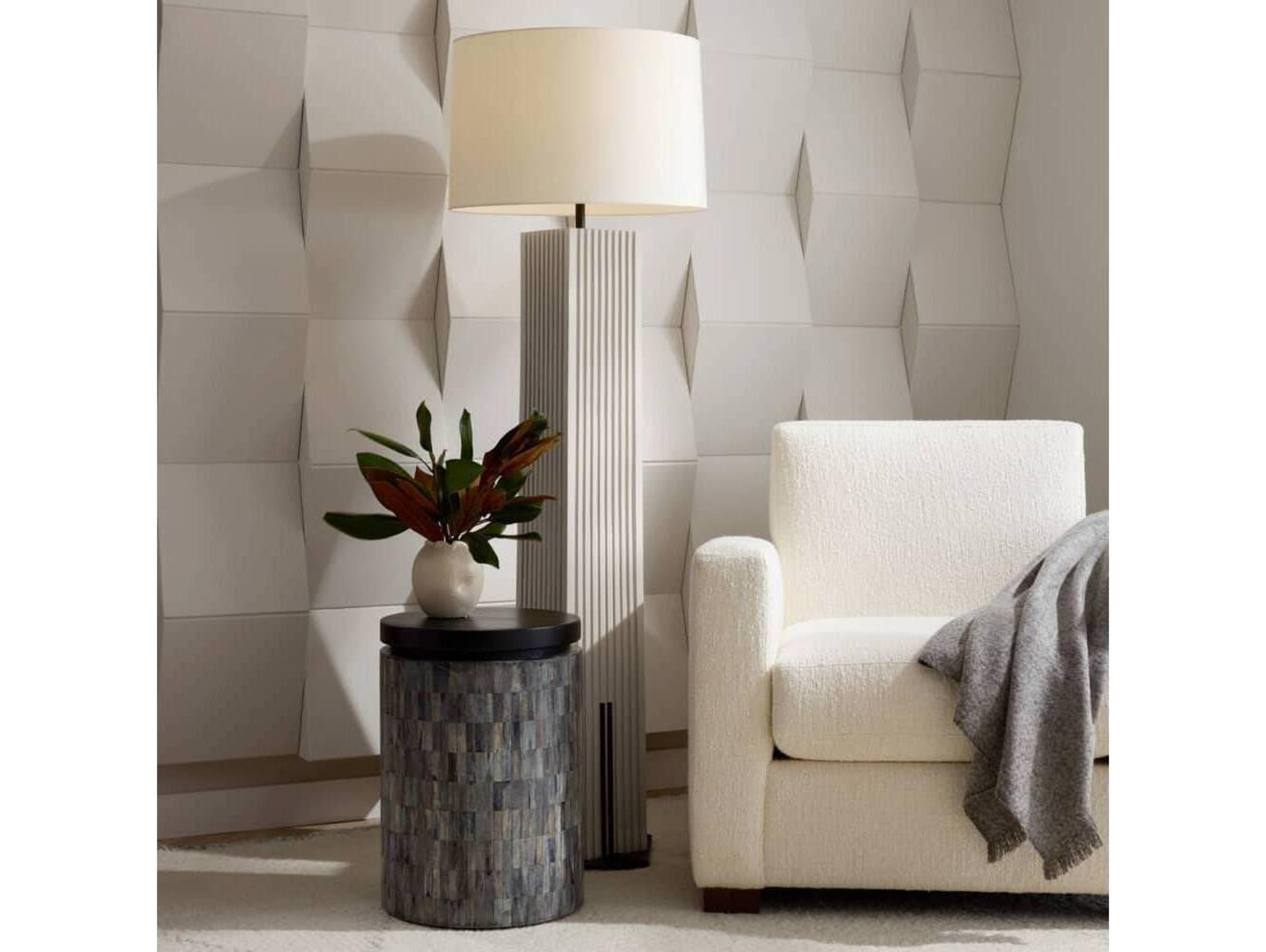 Arteriors Home Fortunata Ivory Heritage Brass White Floor Lamp