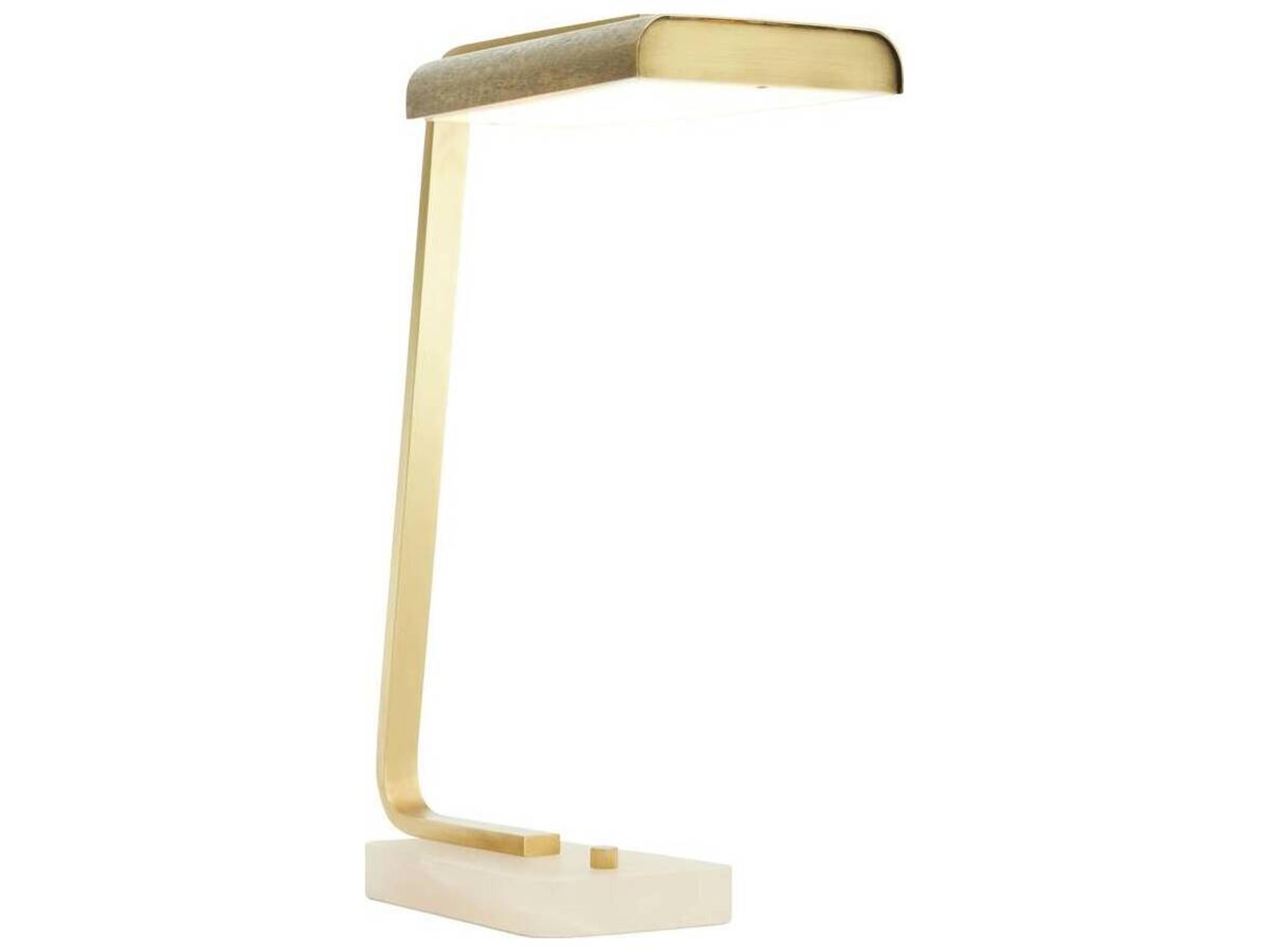 Arteriors Home Genevieve Antique Brass White Table Lamp