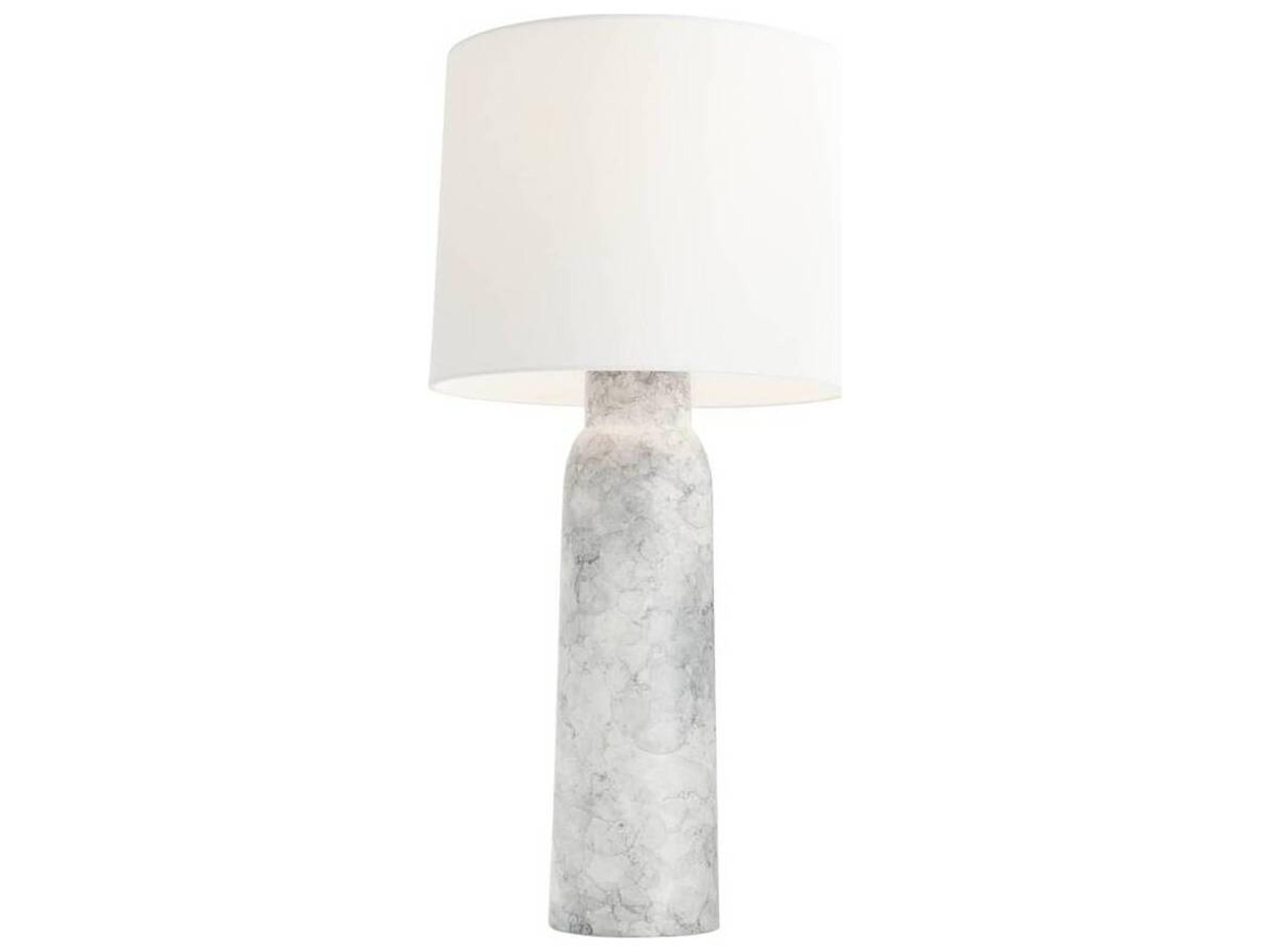 Arteriors Home Heather Thundercloud Polished Nickel White Buffet Lamp