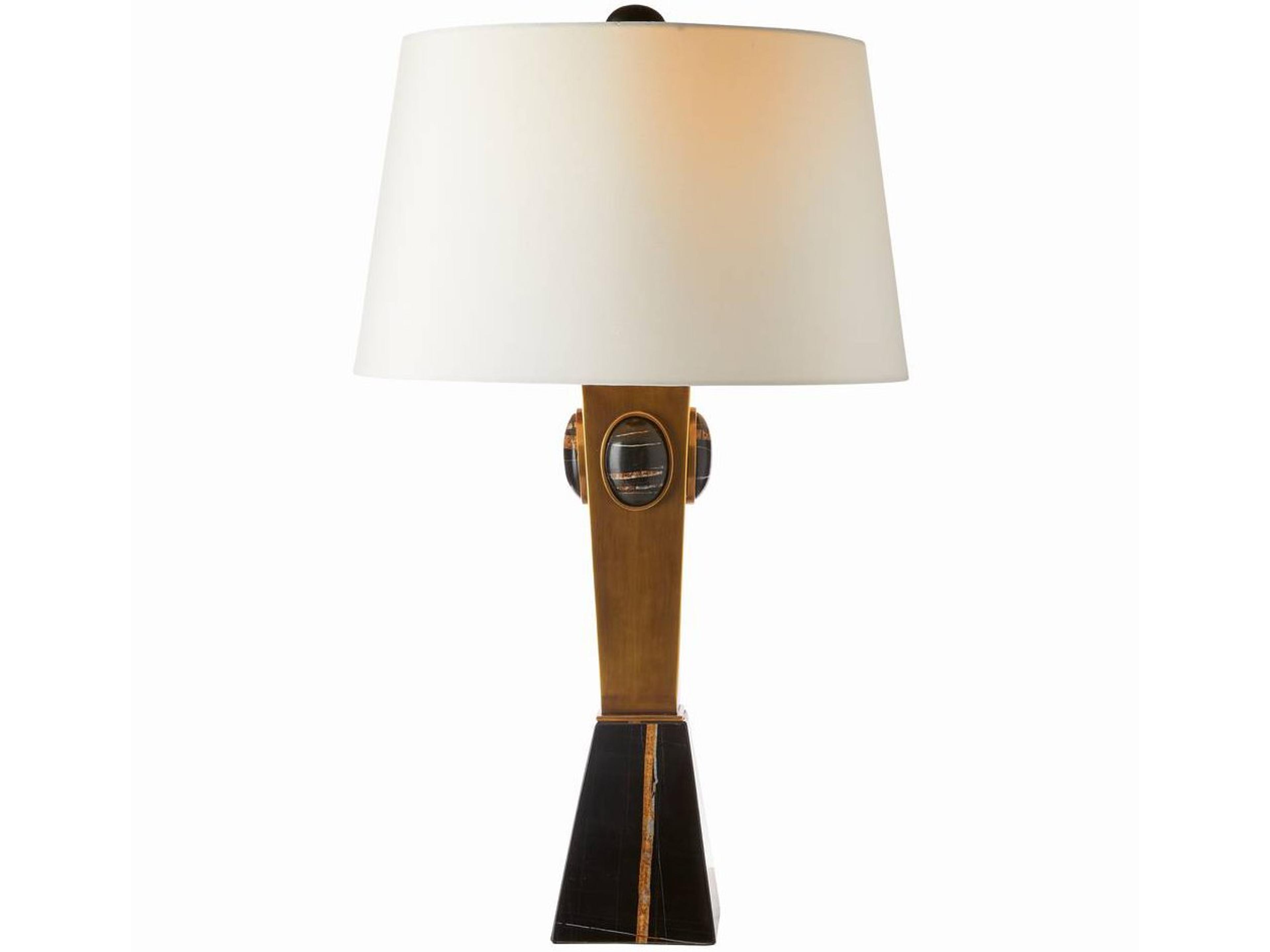 Arteriors Home Cairo Antique Brass Bengal White Buffet Lamp