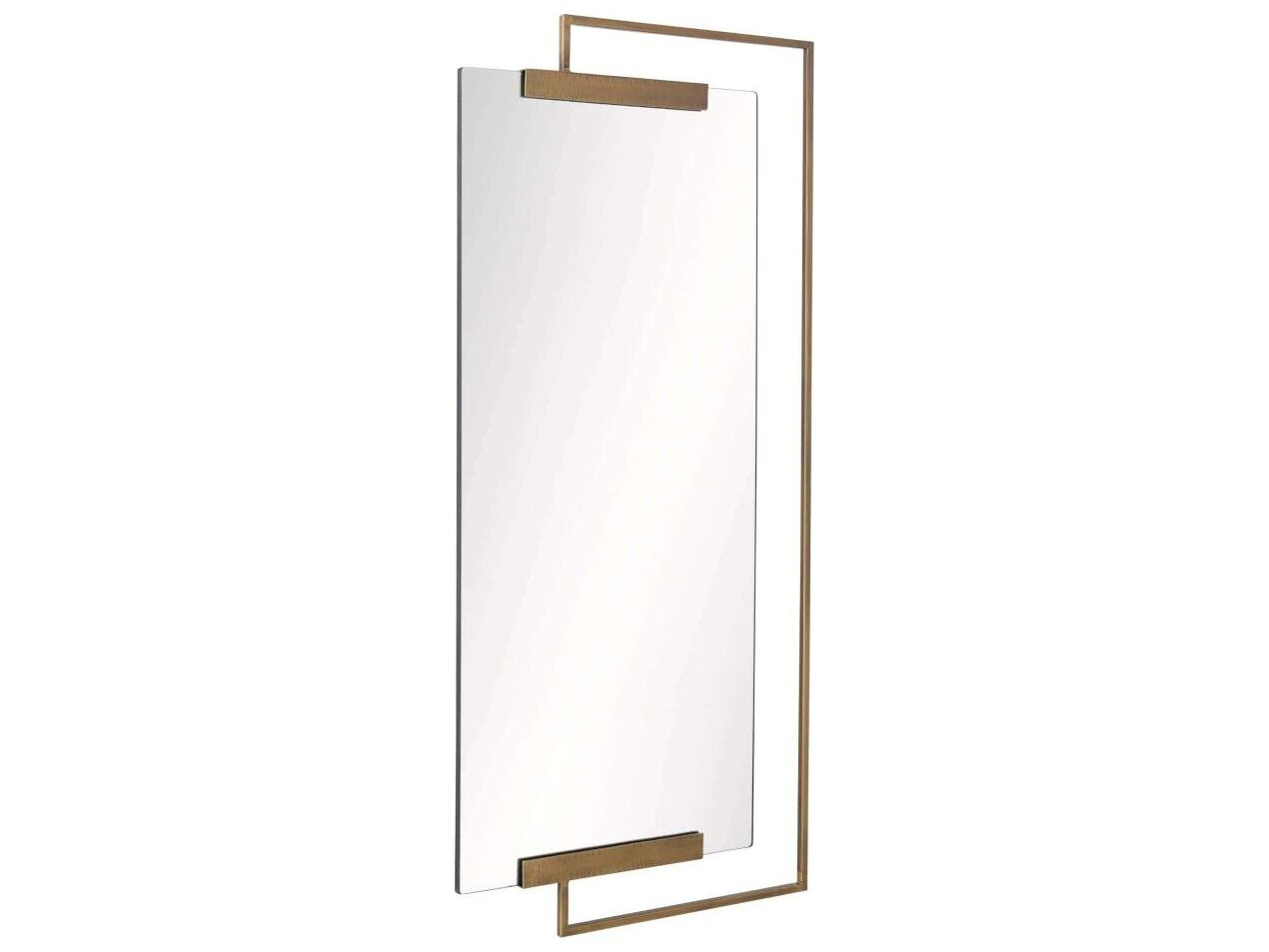 Arteriors Home Antique Brass Plain Wall Mirror Rectangular