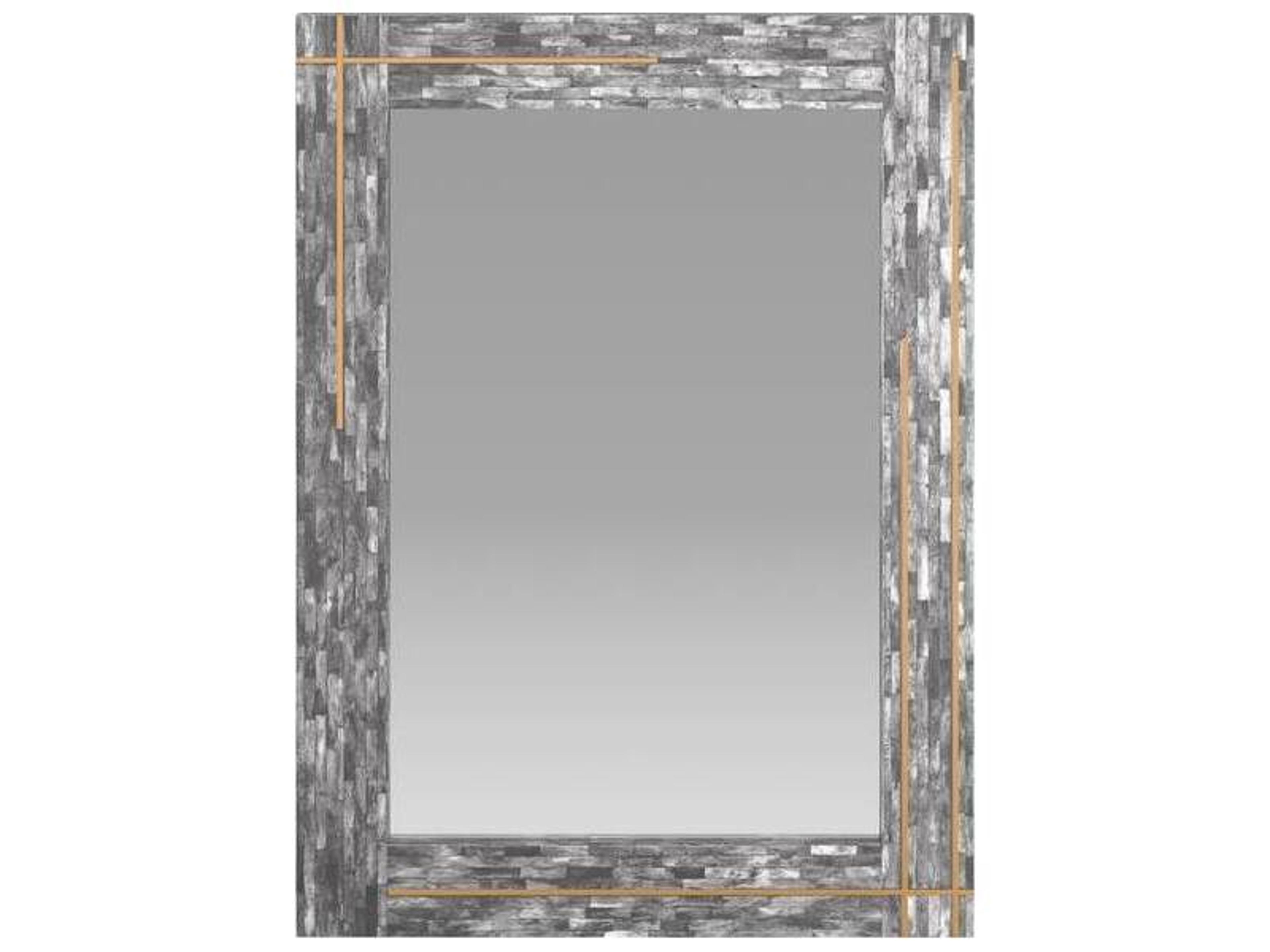 Arteriors Home Gray Antique Brass Wall Mirror Rectangular