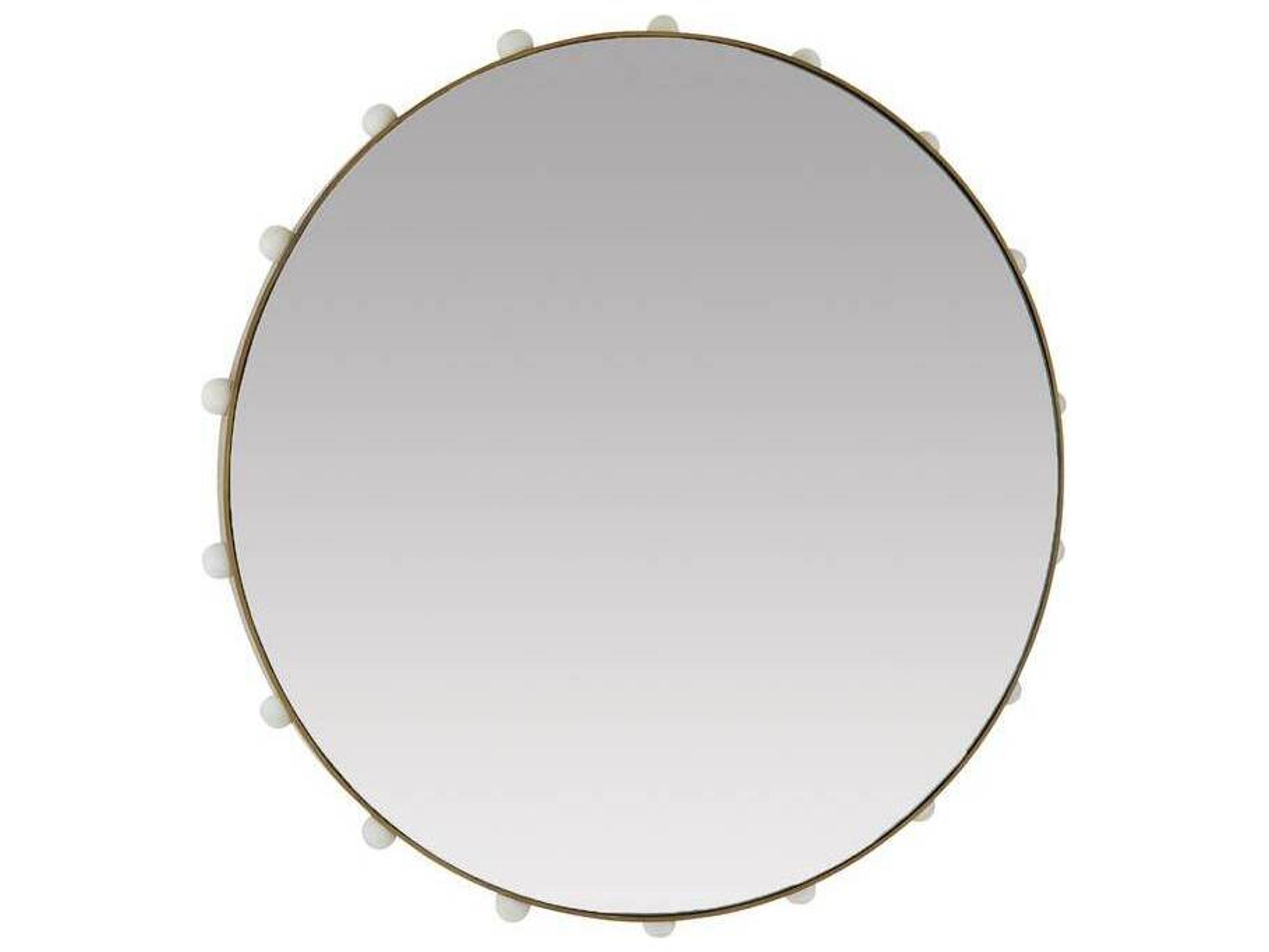 Arteriors Home Antique Brass White Wall Mirror Round