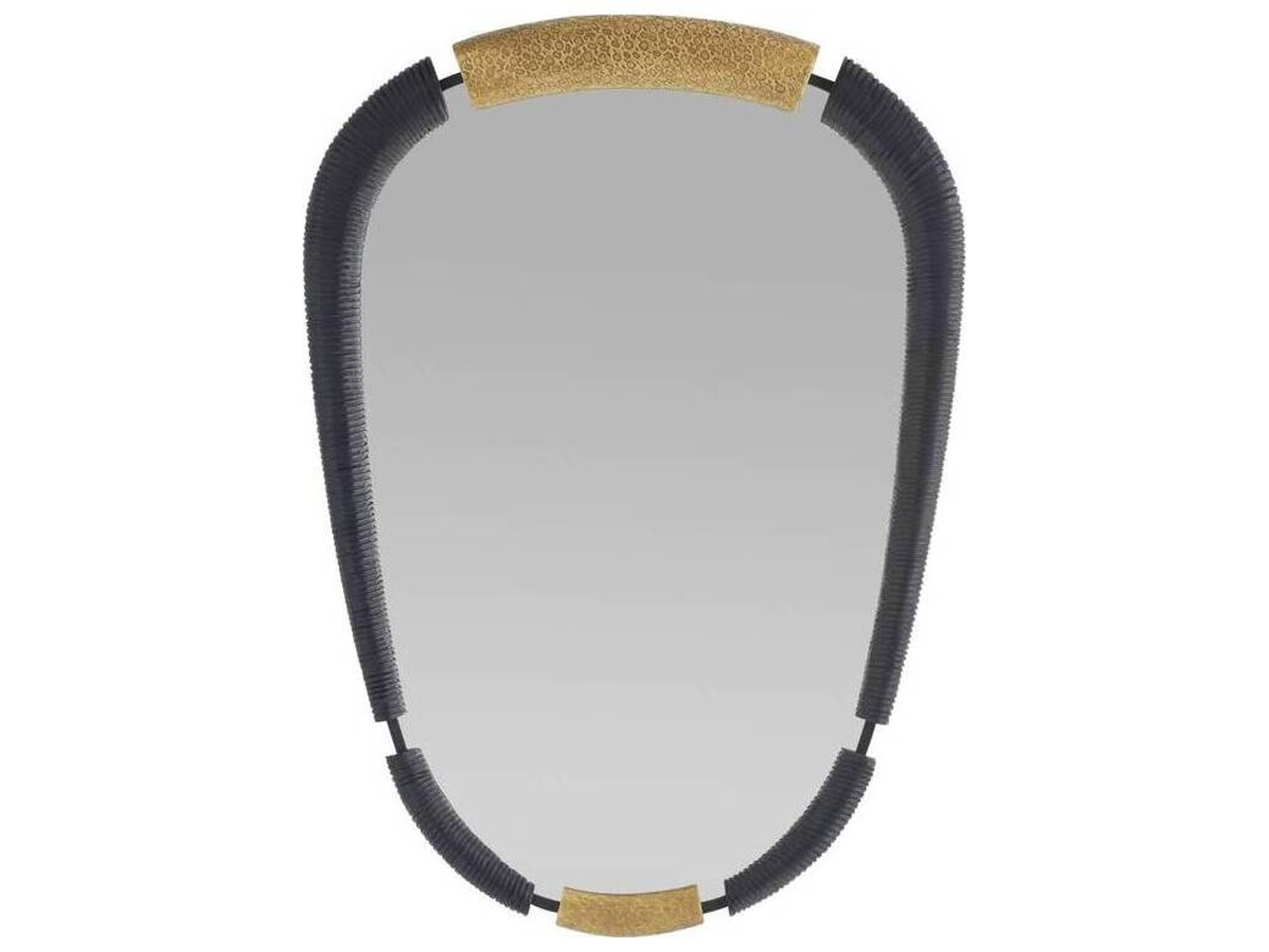 Arteriors Home Ebony Antique Brass Wall Mirror Oval