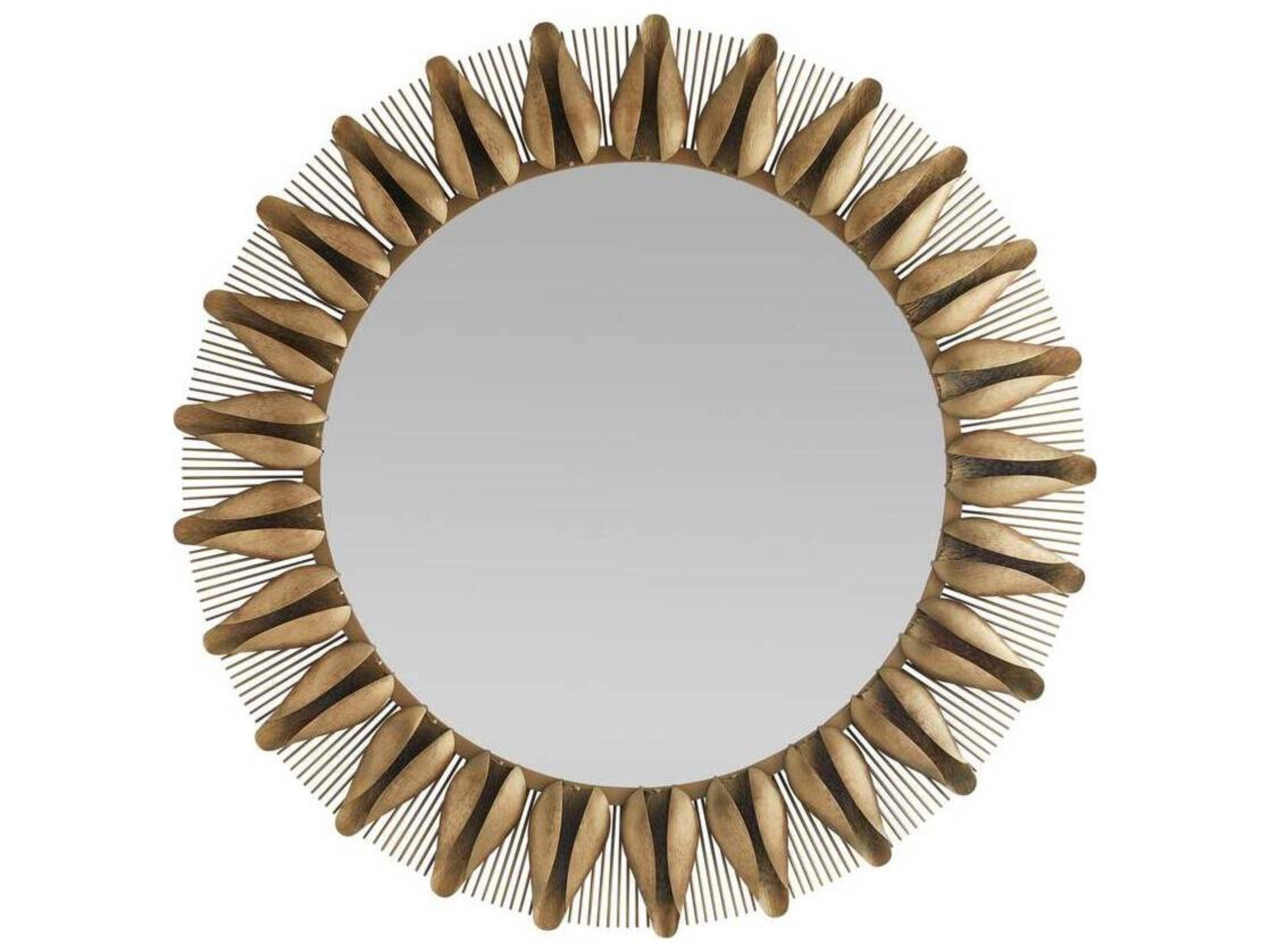 Arteriors Home Antique Brass Plain Wall Mirror Round