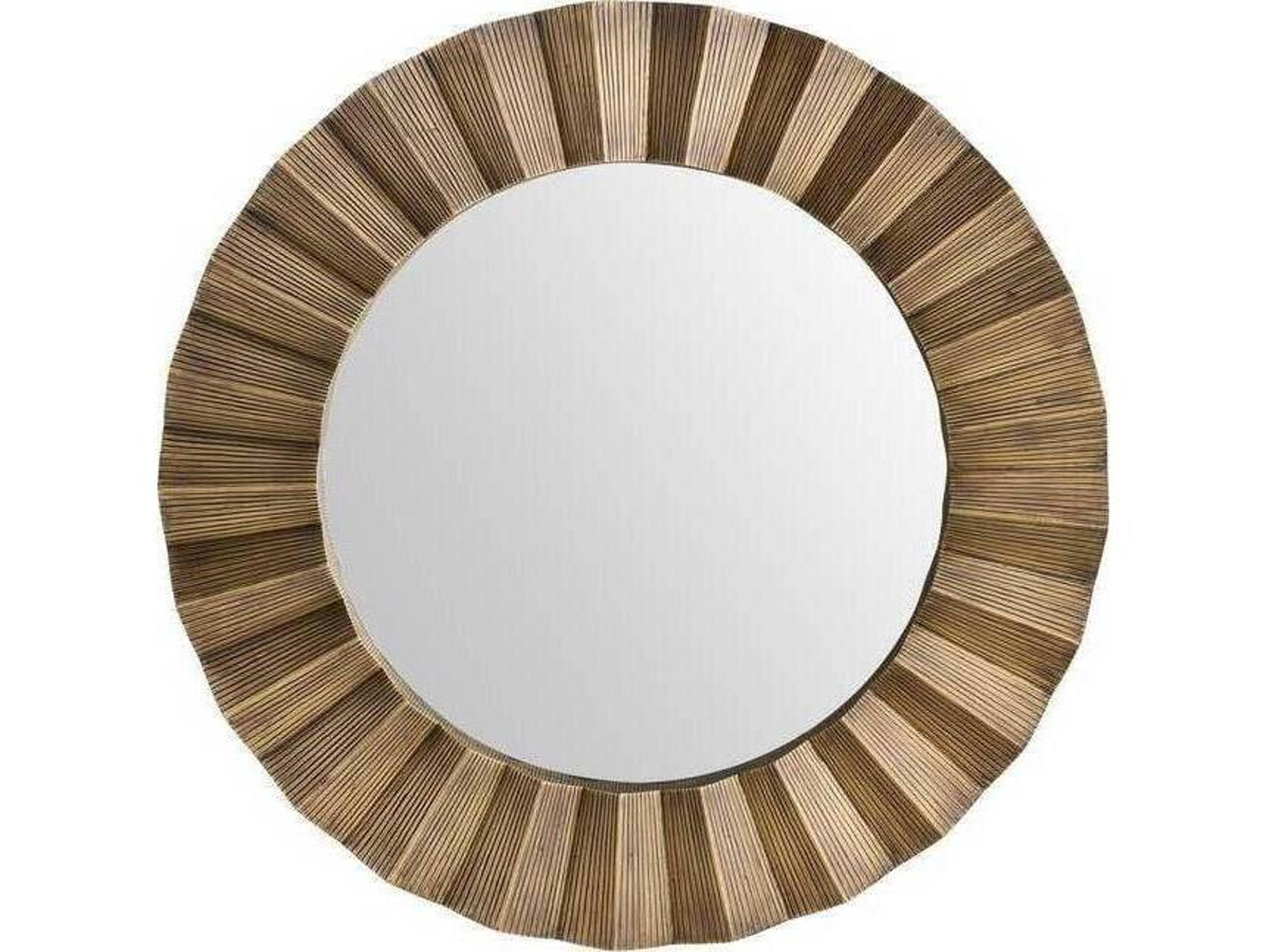 Arteriors Home Kelby Dark Antique Brass Plain Gold Round Wall Mirror