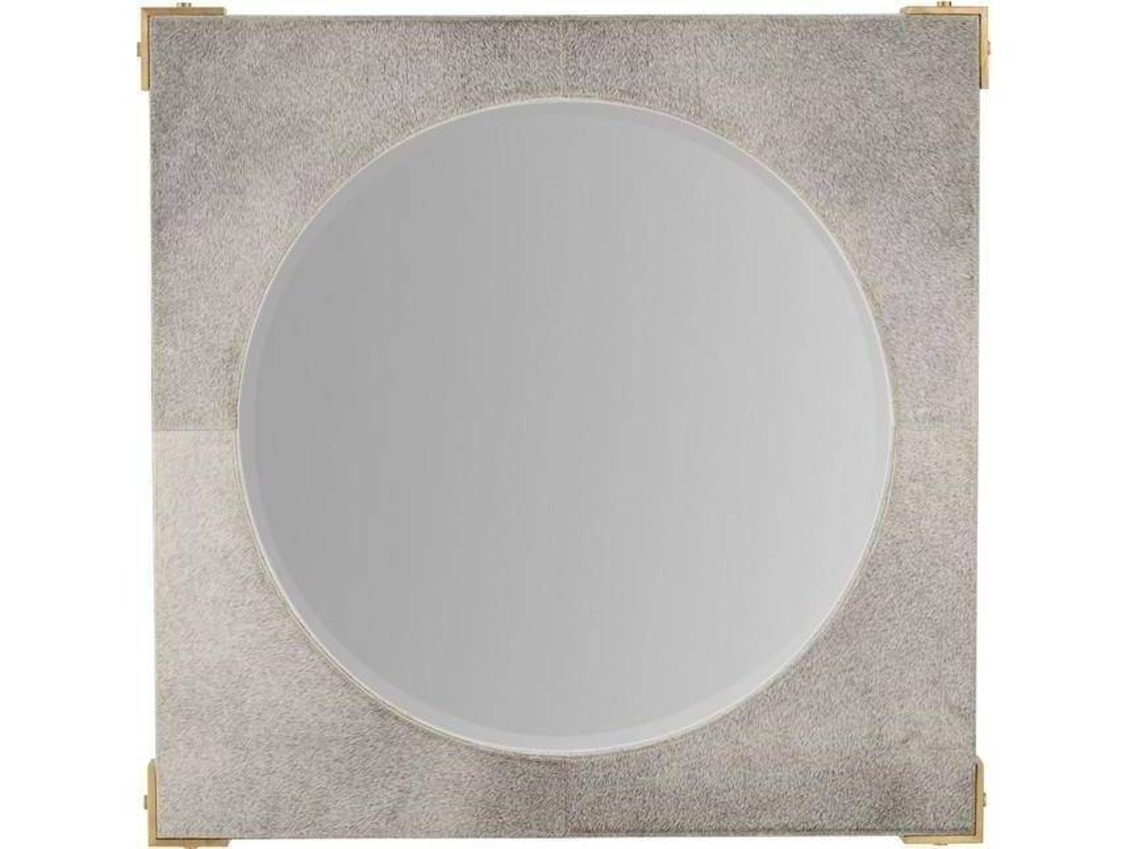 Arteriors Home Kristen Gray Antique Brass Plain Gold Round Wall Mirror