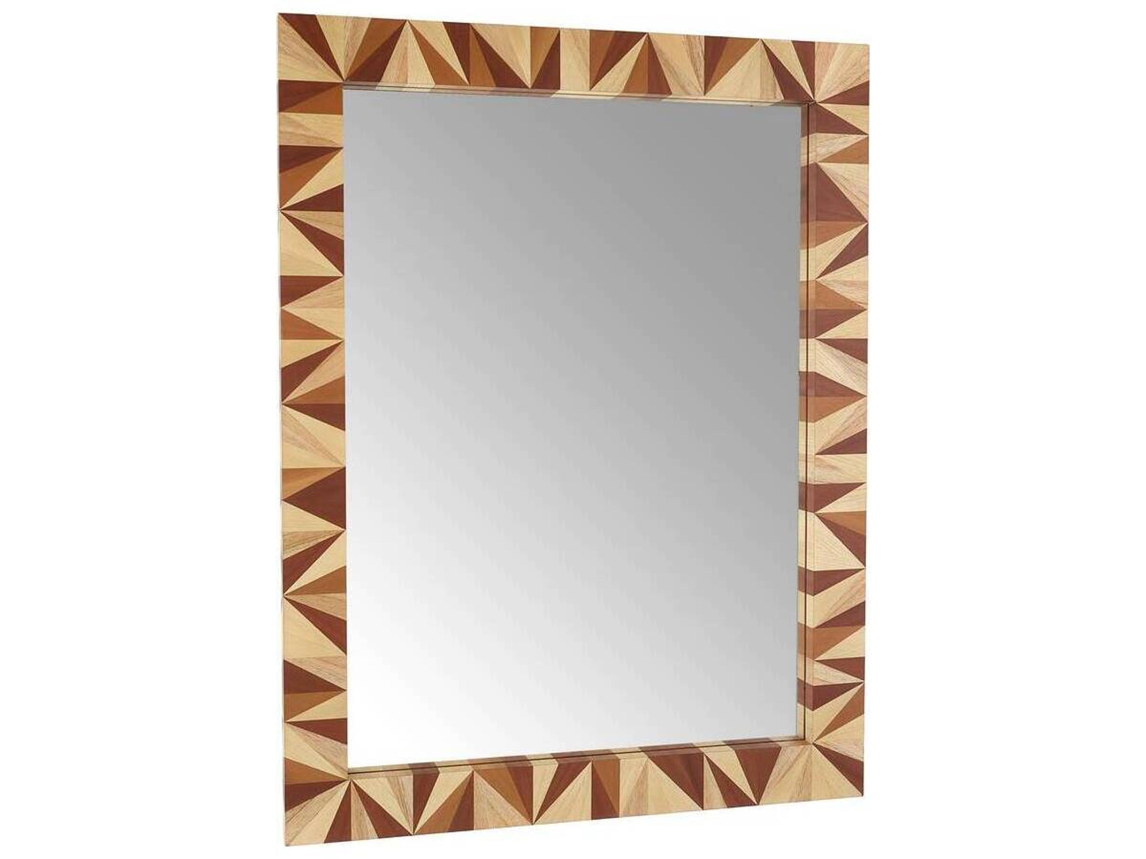 Arteriors Home Blonde Straw Marquetry Plain Wall Mirror Rectangular