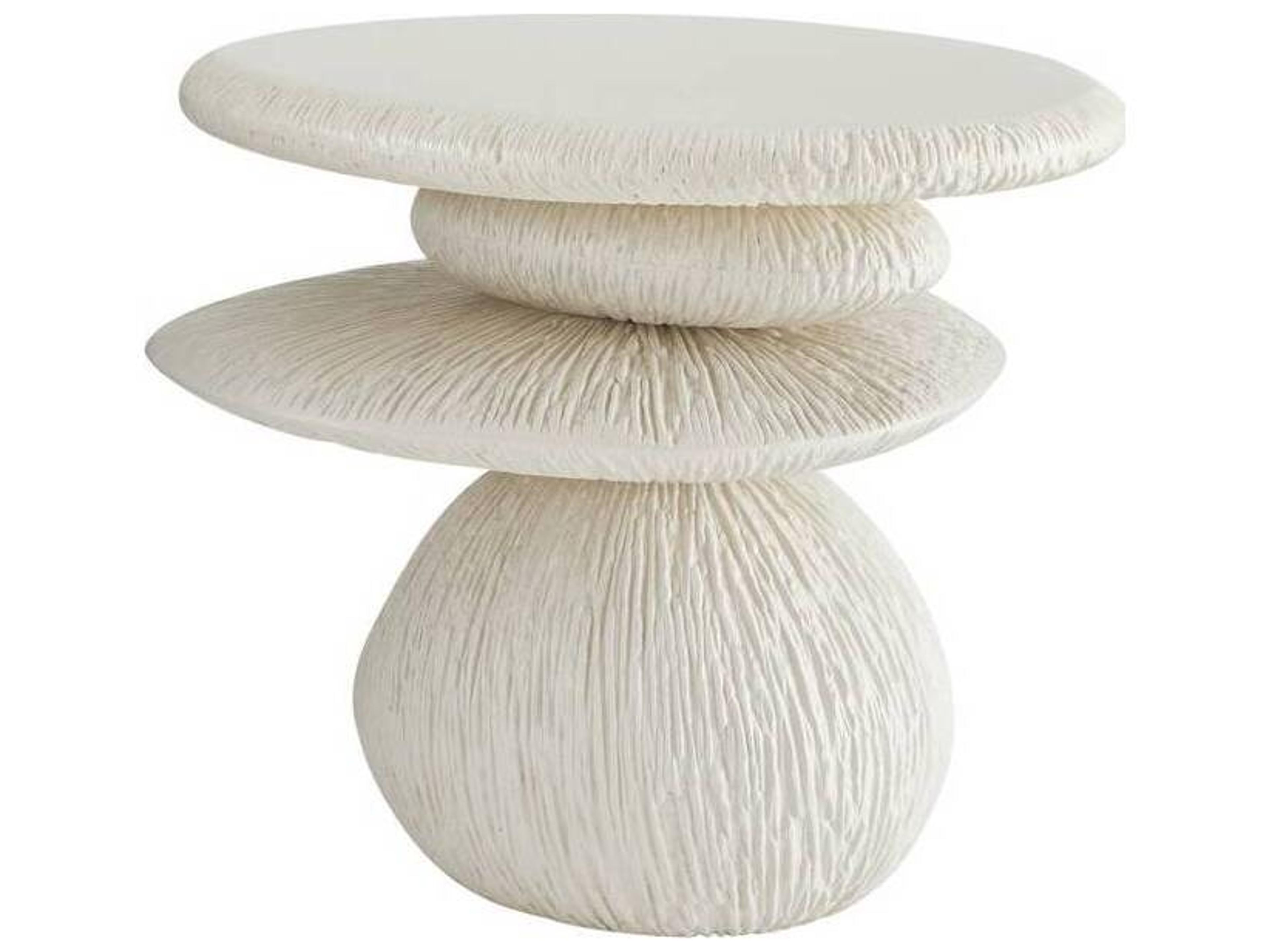 Arteriors Outdoor Felicia Ivory Concrete Round End Table