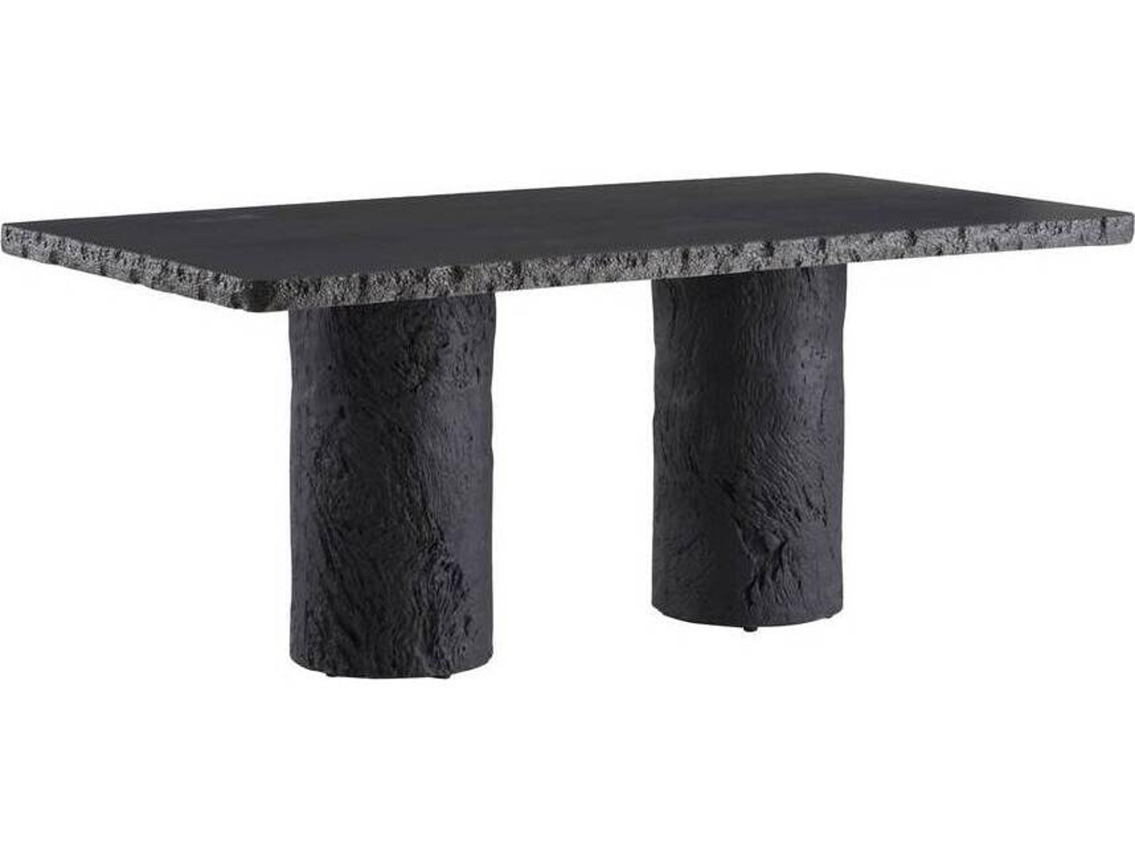 Arteriors Outdoor Gemini Matte Carbon Concrete Rectangular Dining Table
