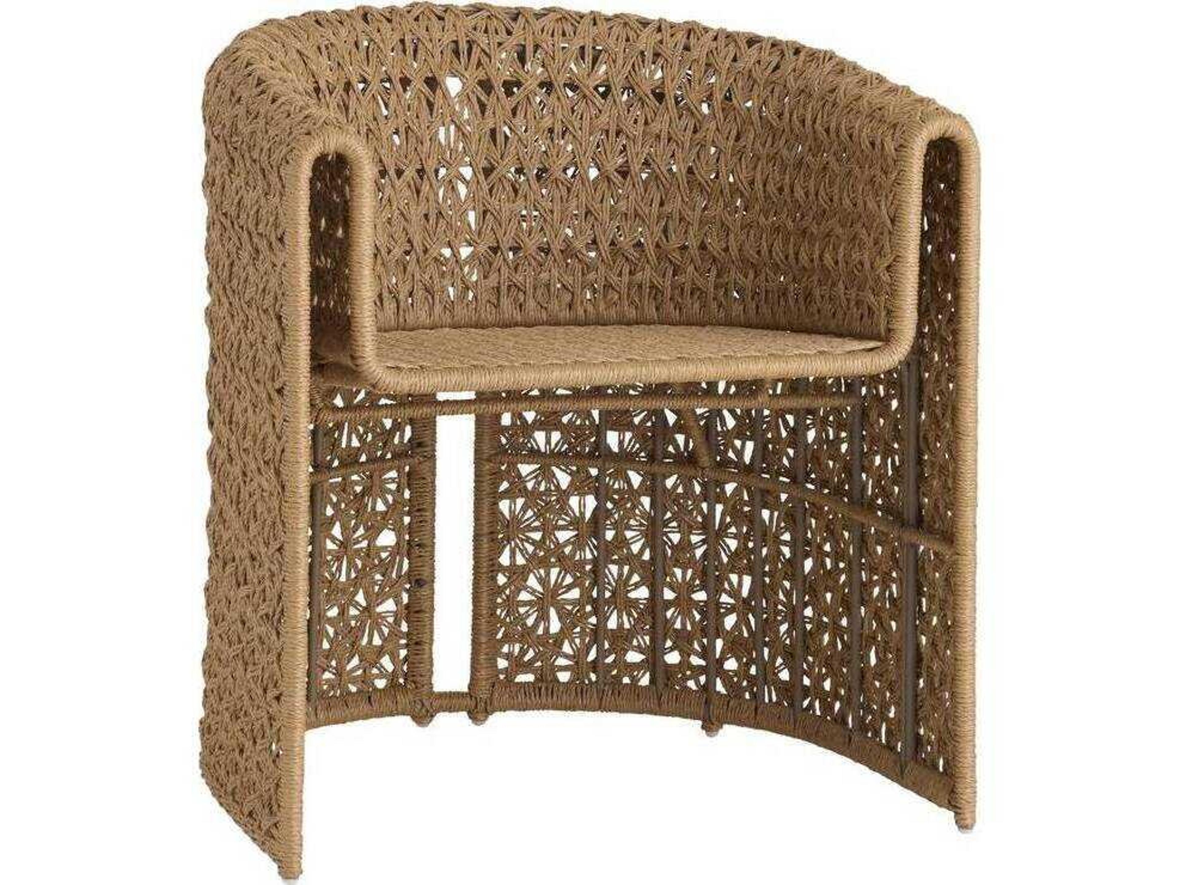 Tan Wicker Dining Chair