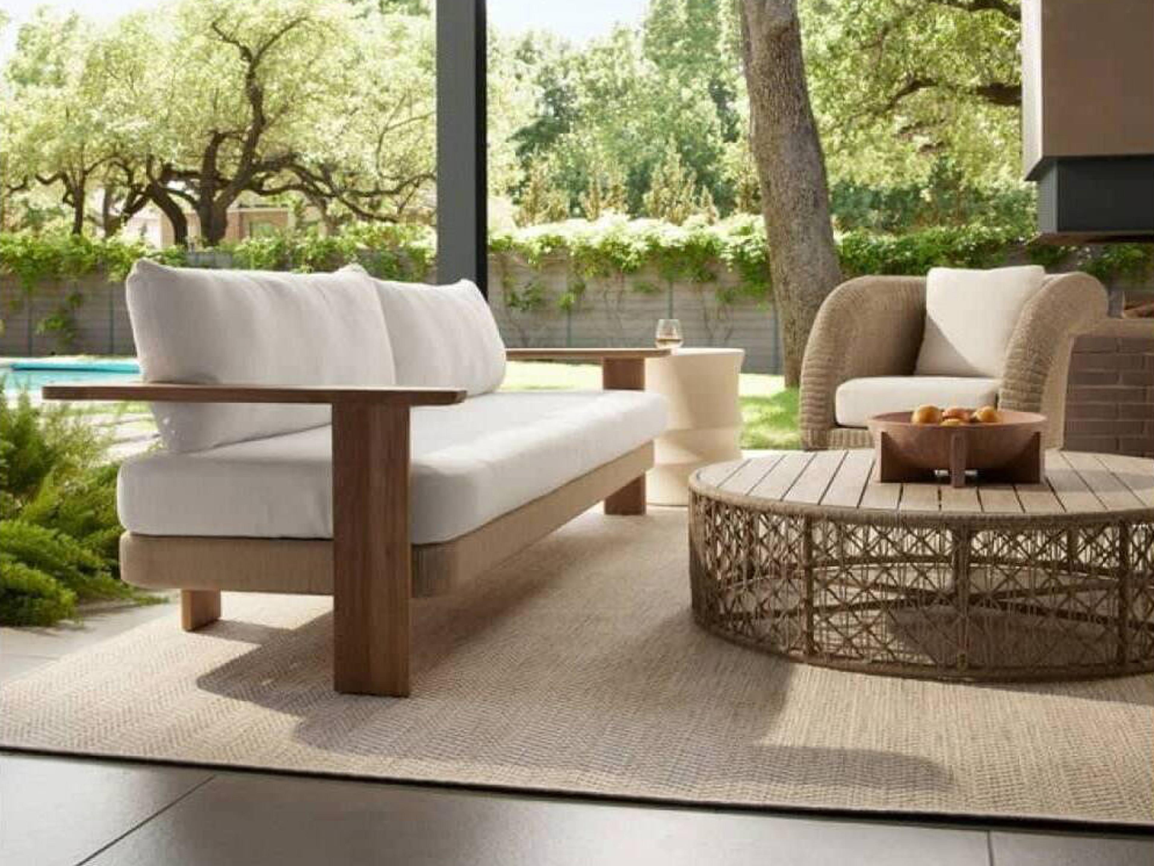 Arteriors Outdoor Halston Teak Cushion Lounge Set