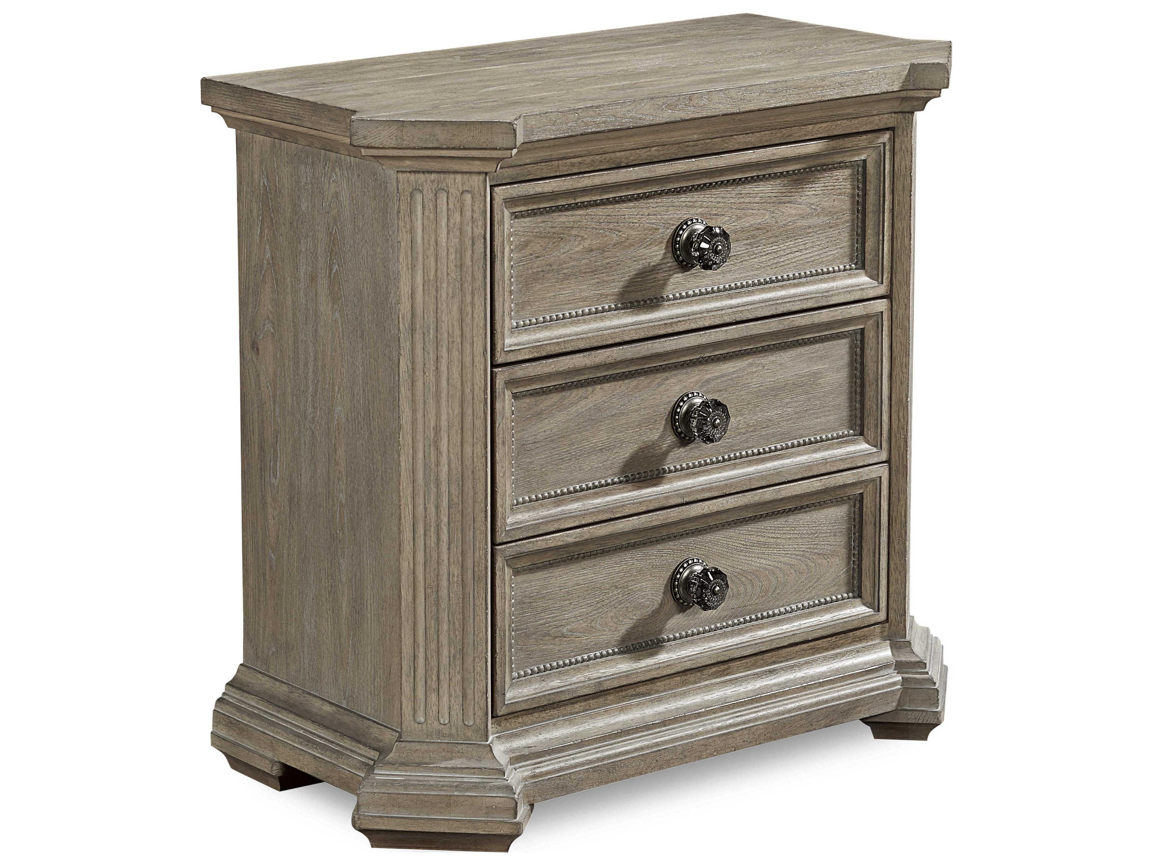 A.R.T. Furniture Arch Salvage Cady 3-Drawers Brown Elm Wood Nightstand